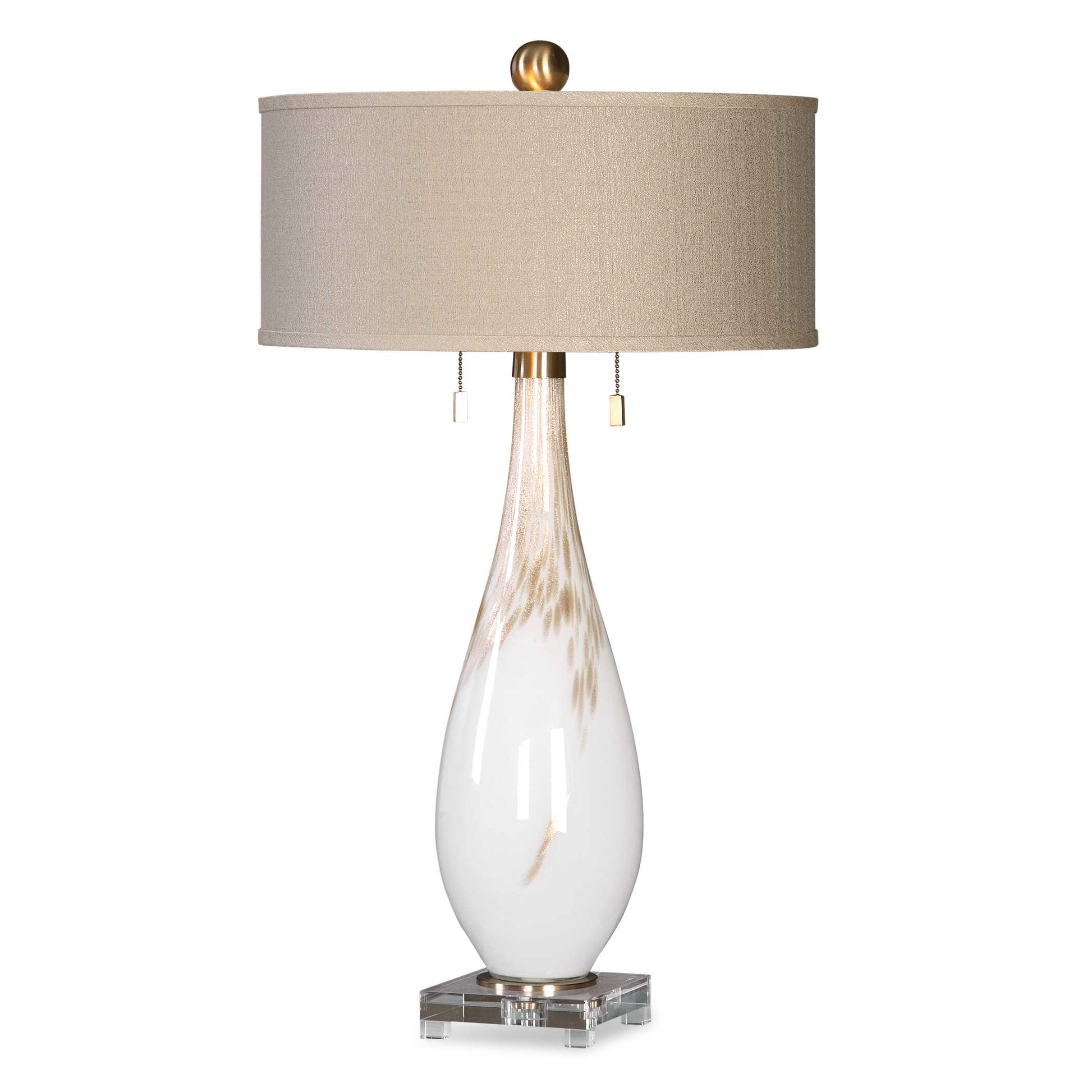 Uttermost Cardoni White Glass Table Lamp