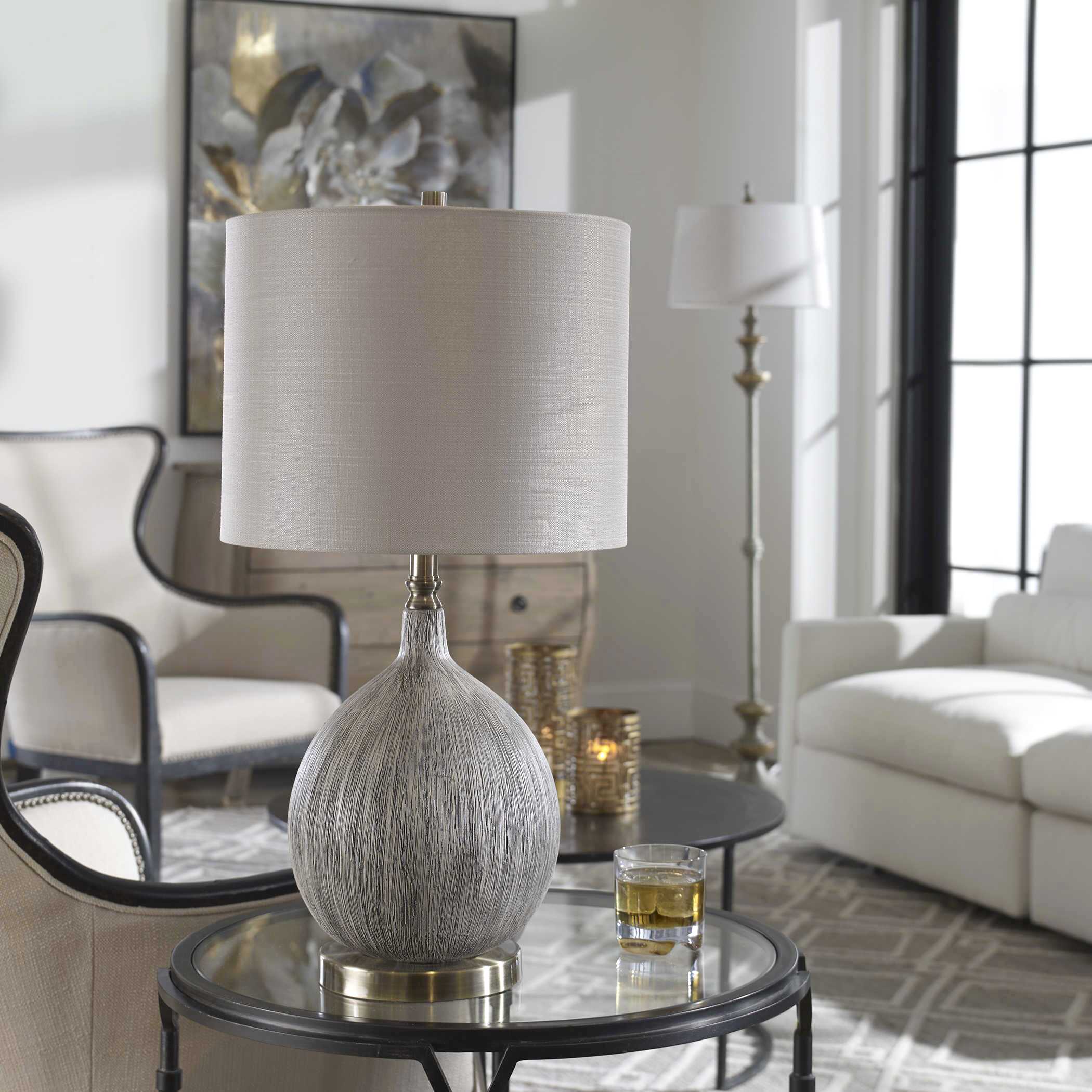 Uttermost Hedera Textured Ivory Table Lamp