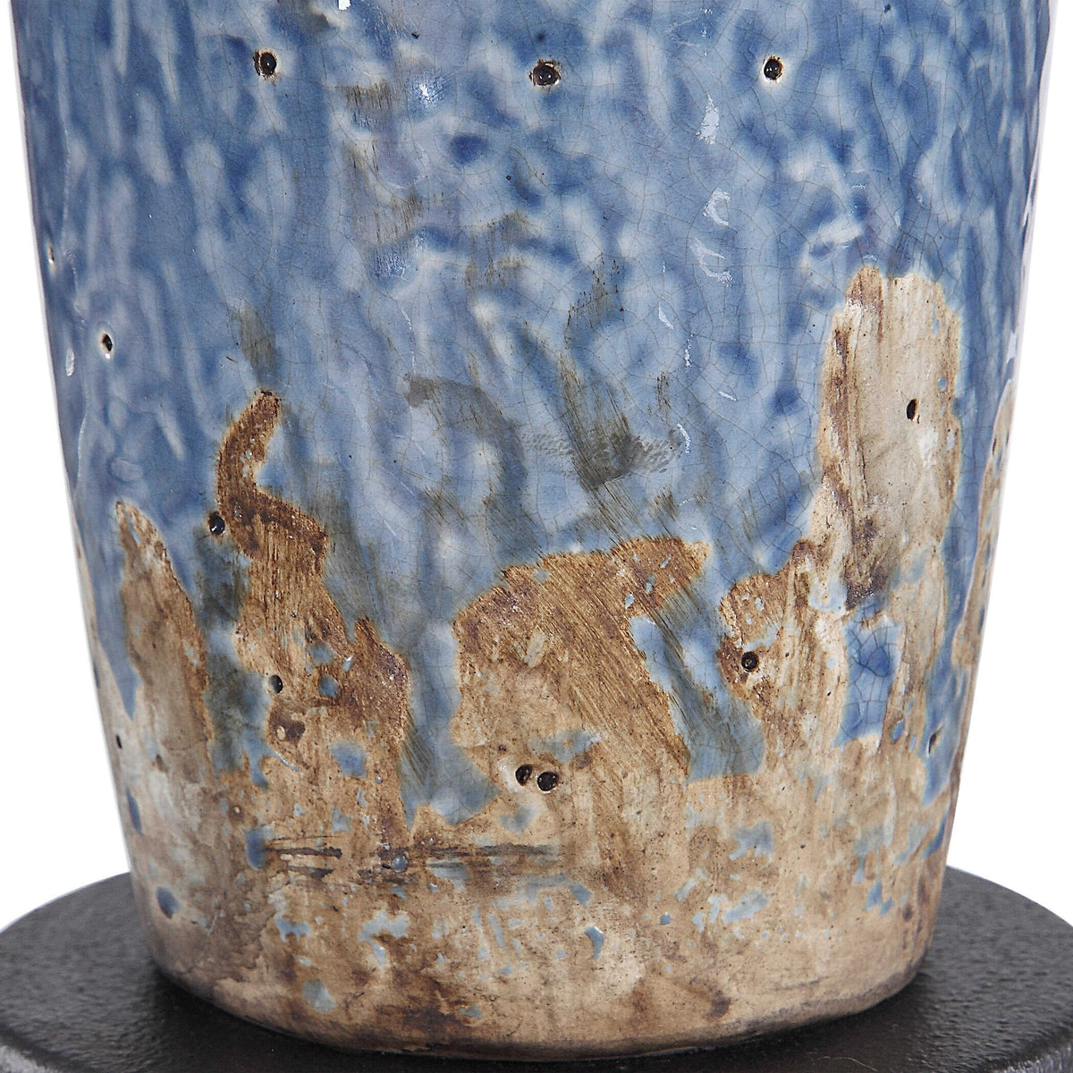 Pennington Round Blue Ceramic Table Lamp