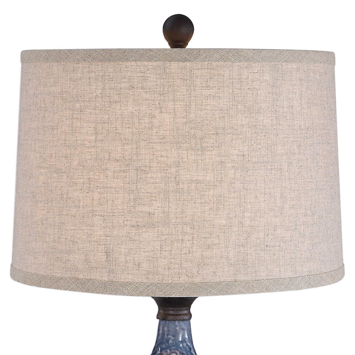 Pennington Round Blue Ceramic Table Lamp