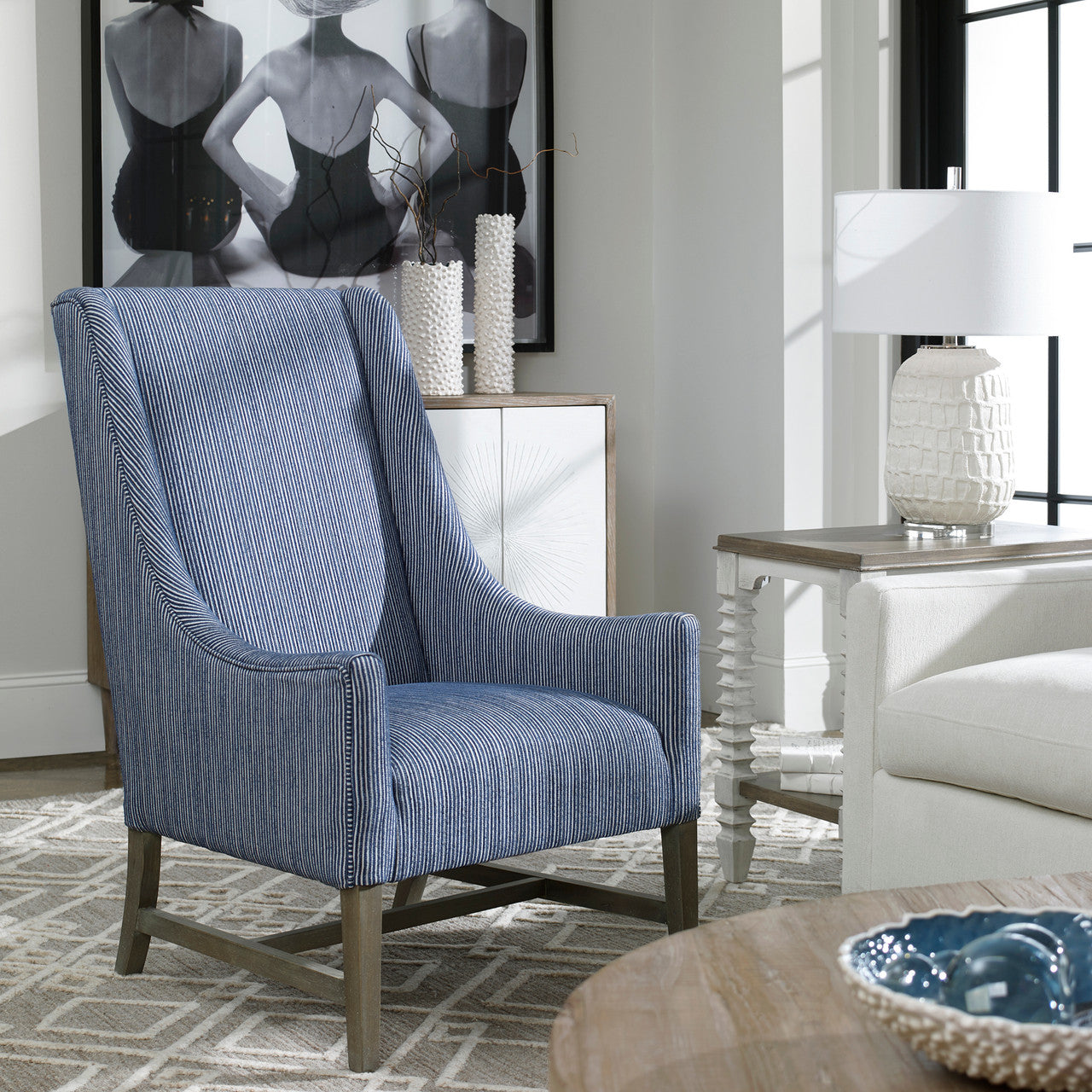 Uttermost Caelina Textured White Table Lamp