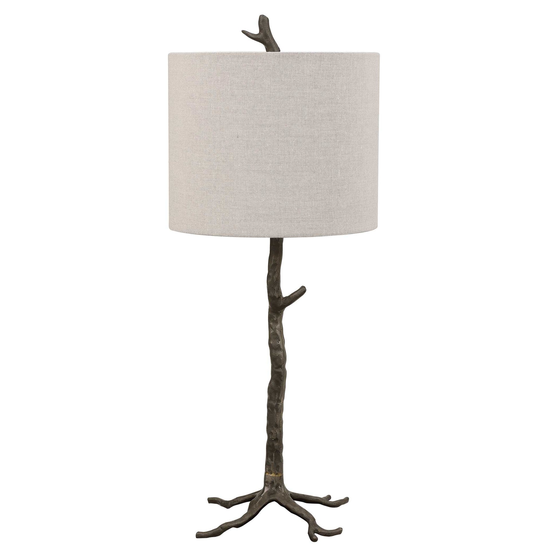 Quorndon Round Dark Gunmetal Table Lamp