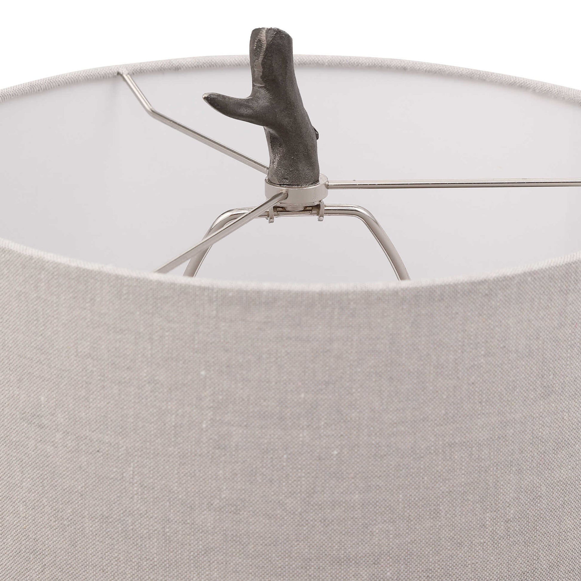 Quorndon Round Dark Gunmetal Table Lamp