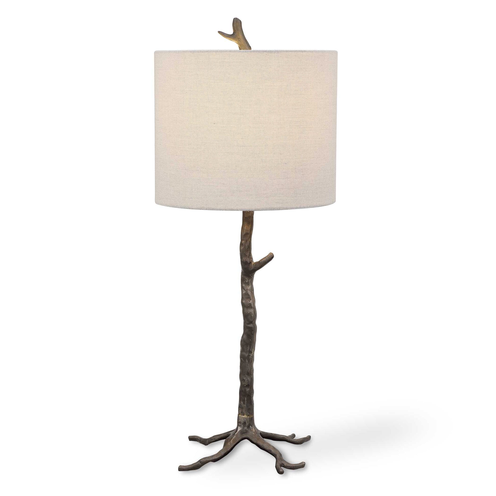 Quorndon Round Dark Gunmetal Table Lamp