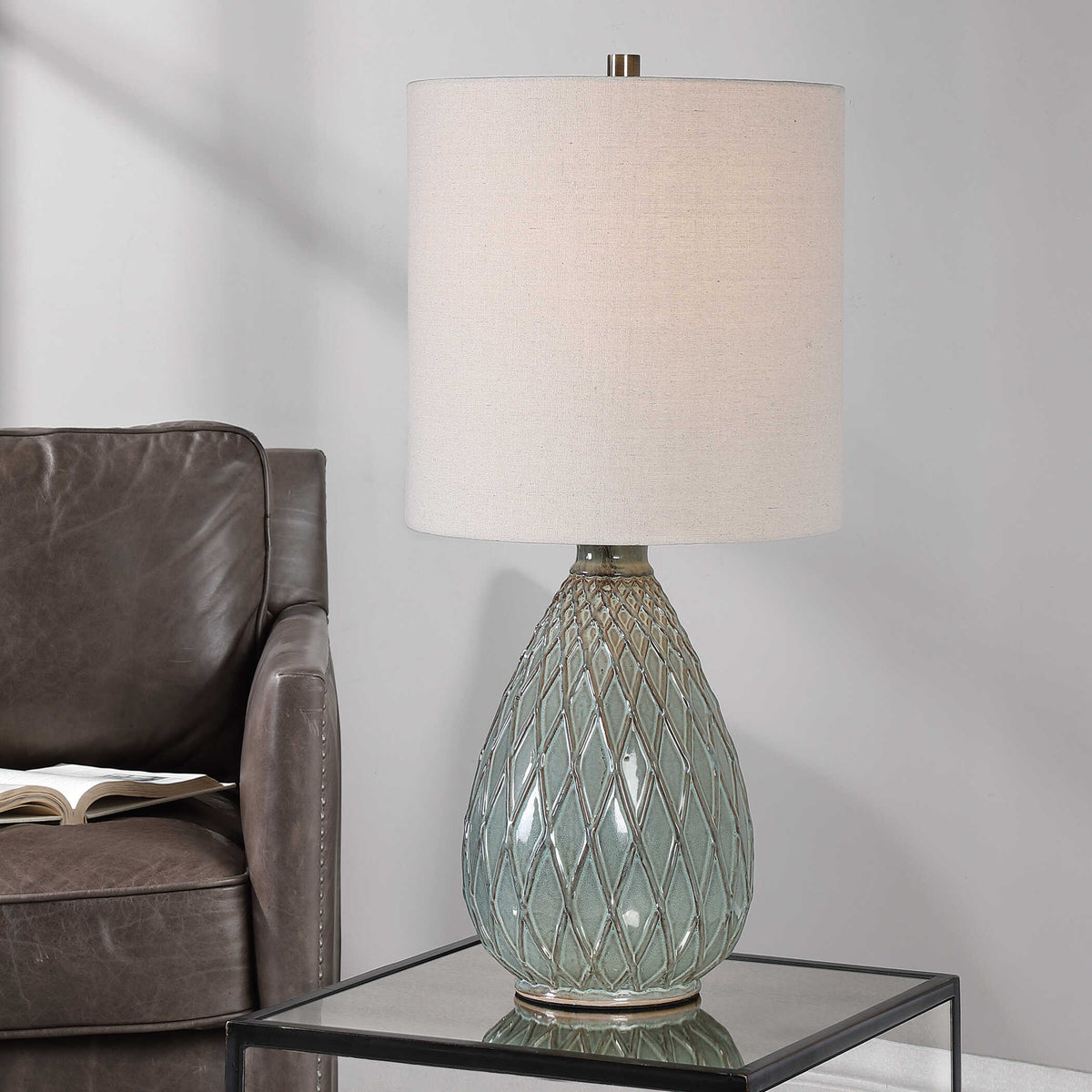 Ravensworth Round Rust Ceramic Table Lamp