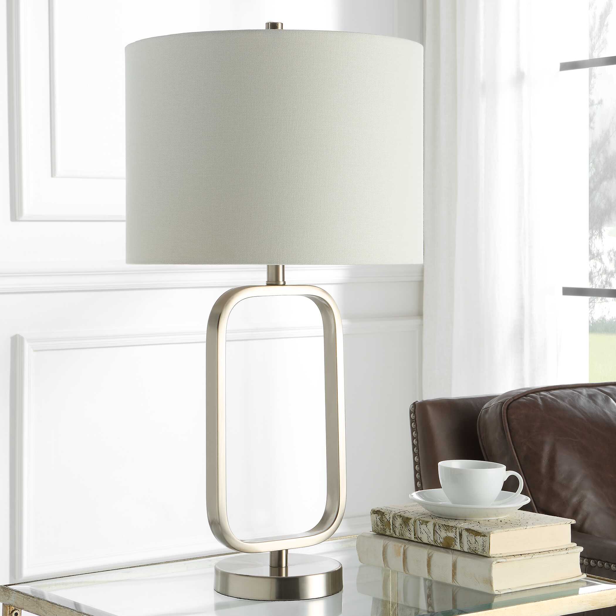 Sherbourne Rectangular Brushed Nickel Table Lamp
