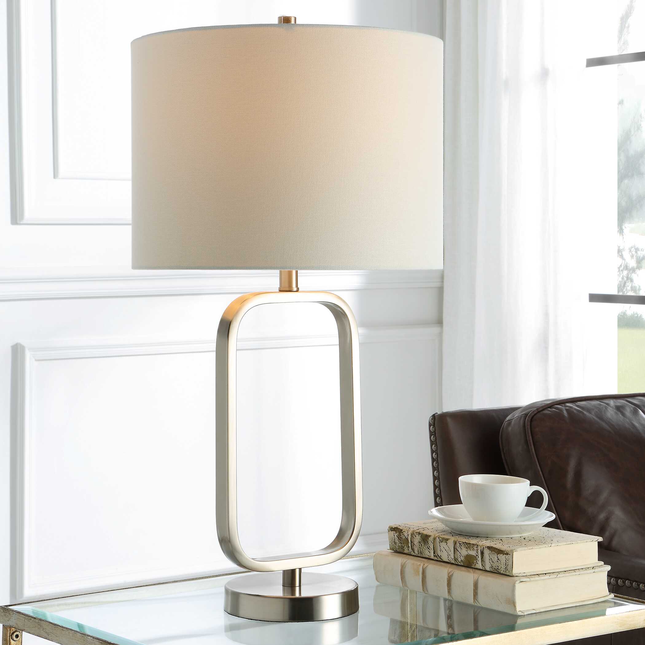 Sherbourne Rectangular Brushed Nickel Table Lamp