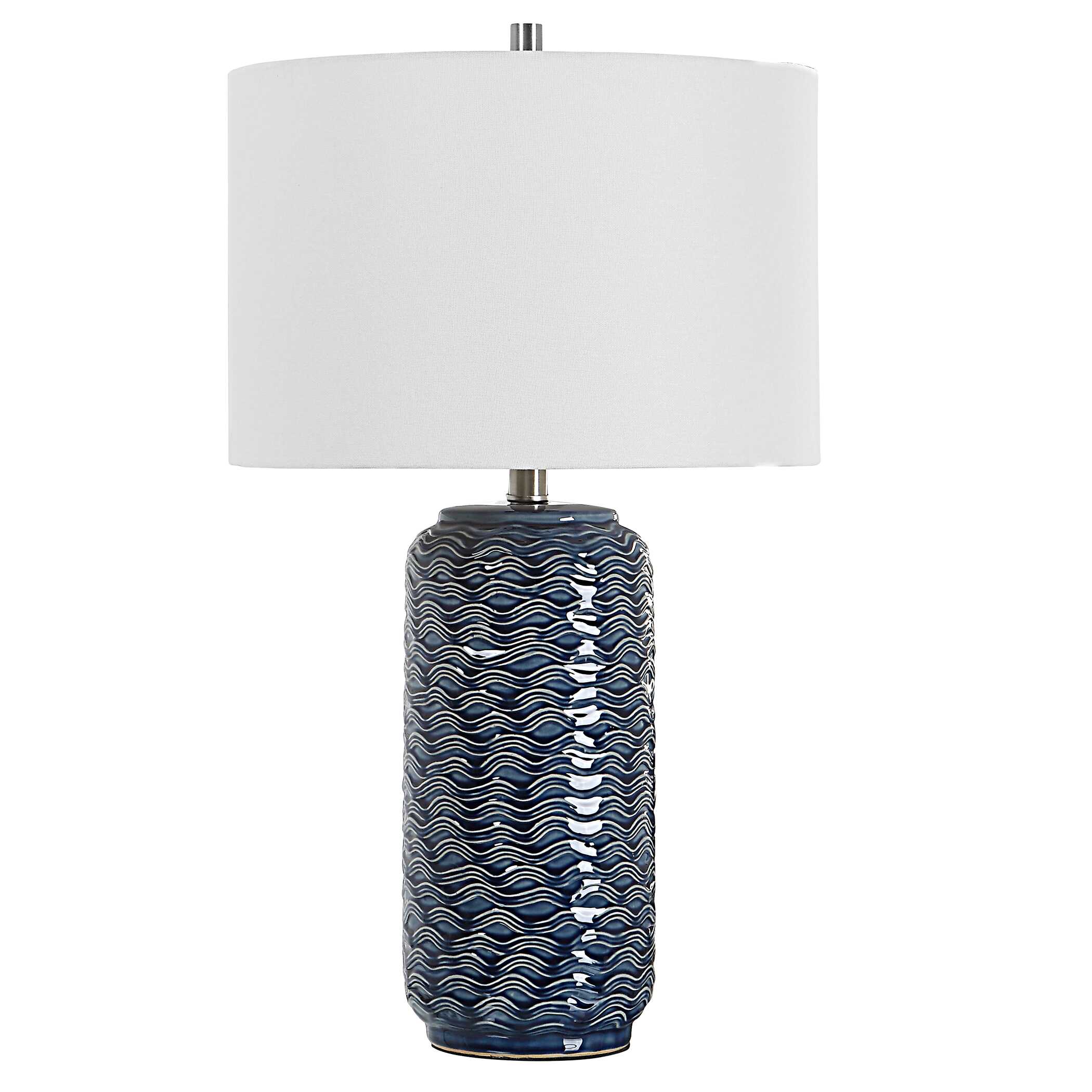 Tavistock Round Blue Ceramic Table Lamp