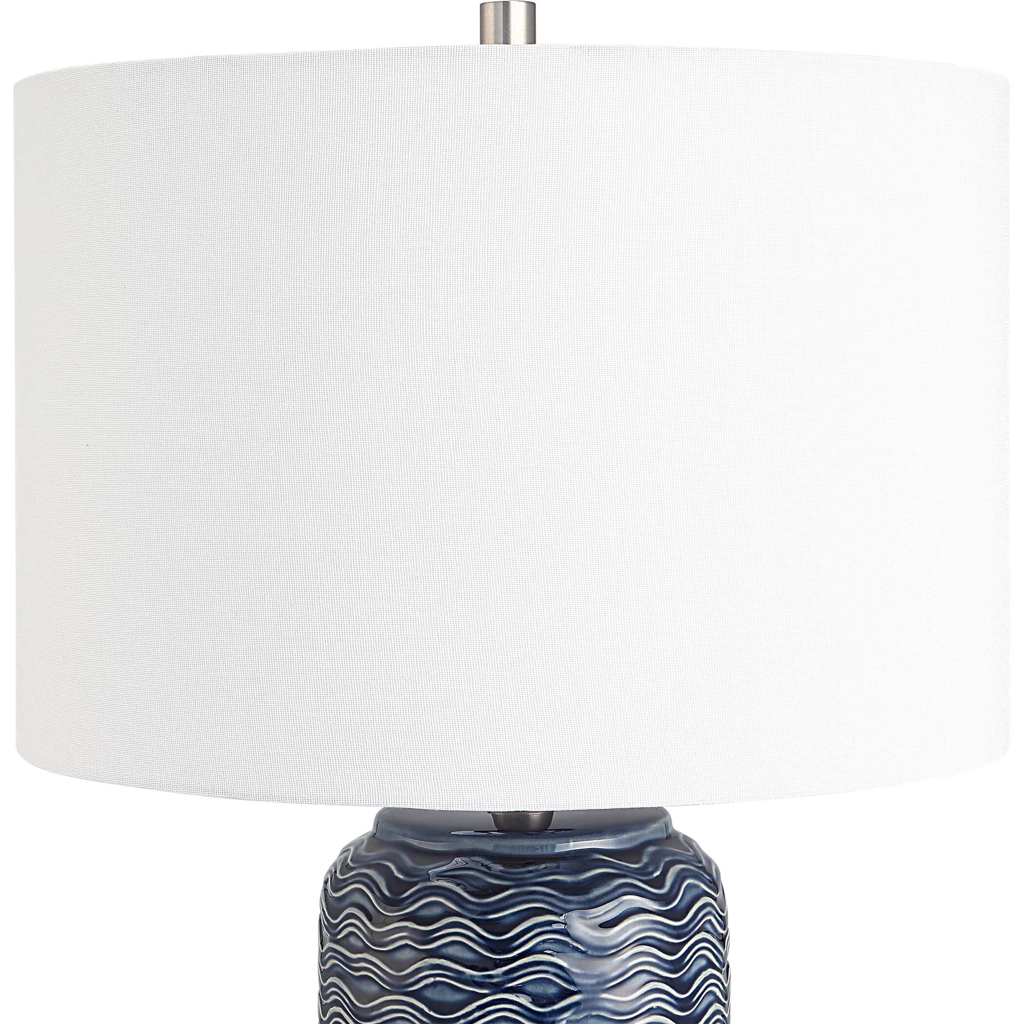 Tavistock Round Blue Ceramic Table Lamp