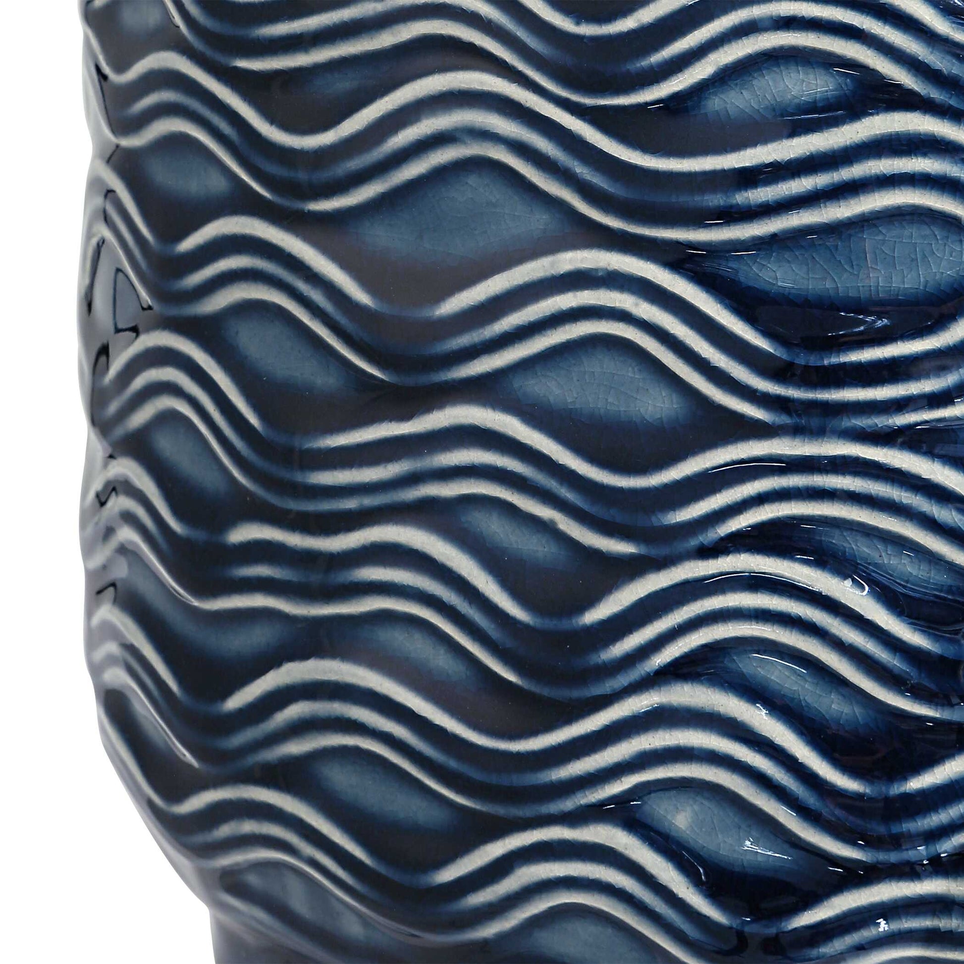 Tavistock Round Blue Ceramic Table Lamp