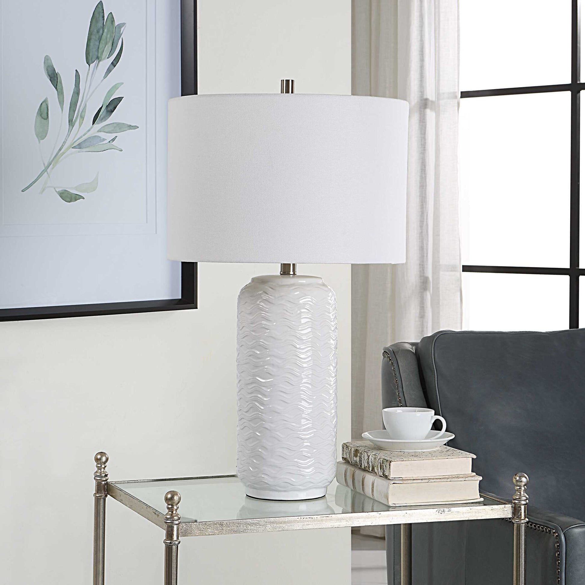 Underwood Round White Ceramic Table Lamp