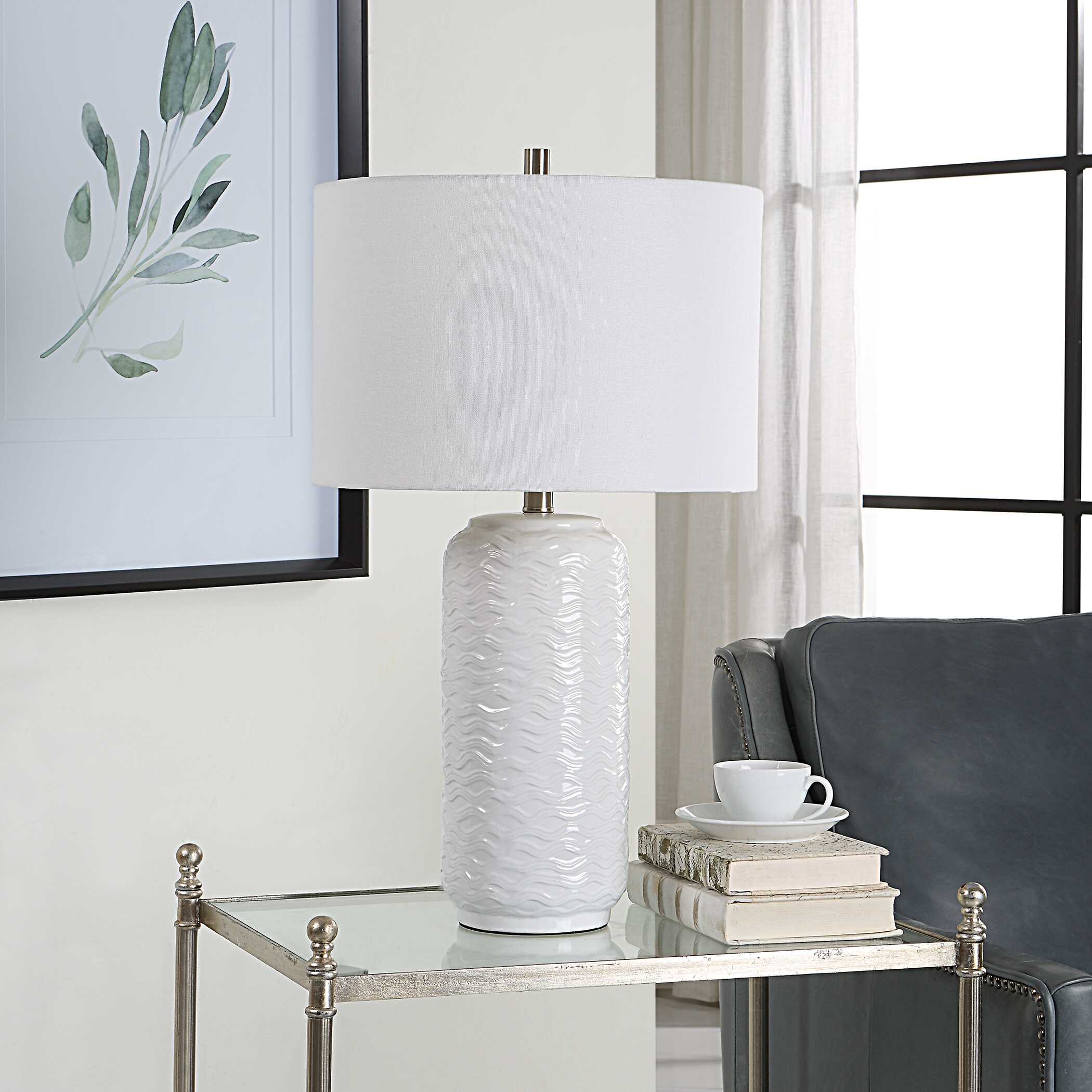 Underwood Round White Ceramic Table Lamp