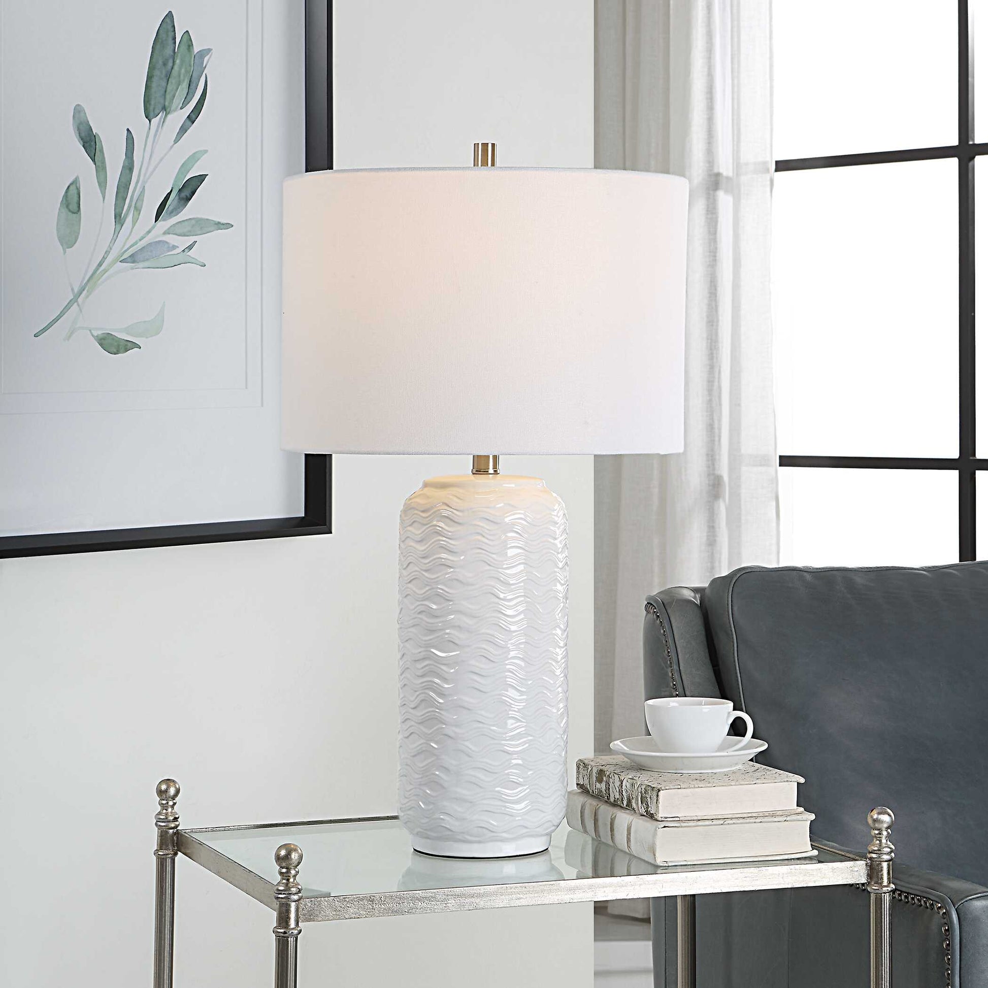 Underwood Round White Ceramic Table Lamp