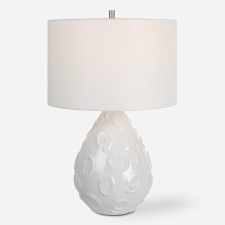 Loop White Glaze Table Lamp