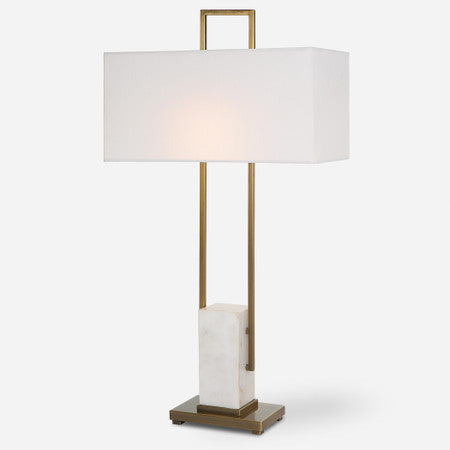 Column White Marble Table Lamp