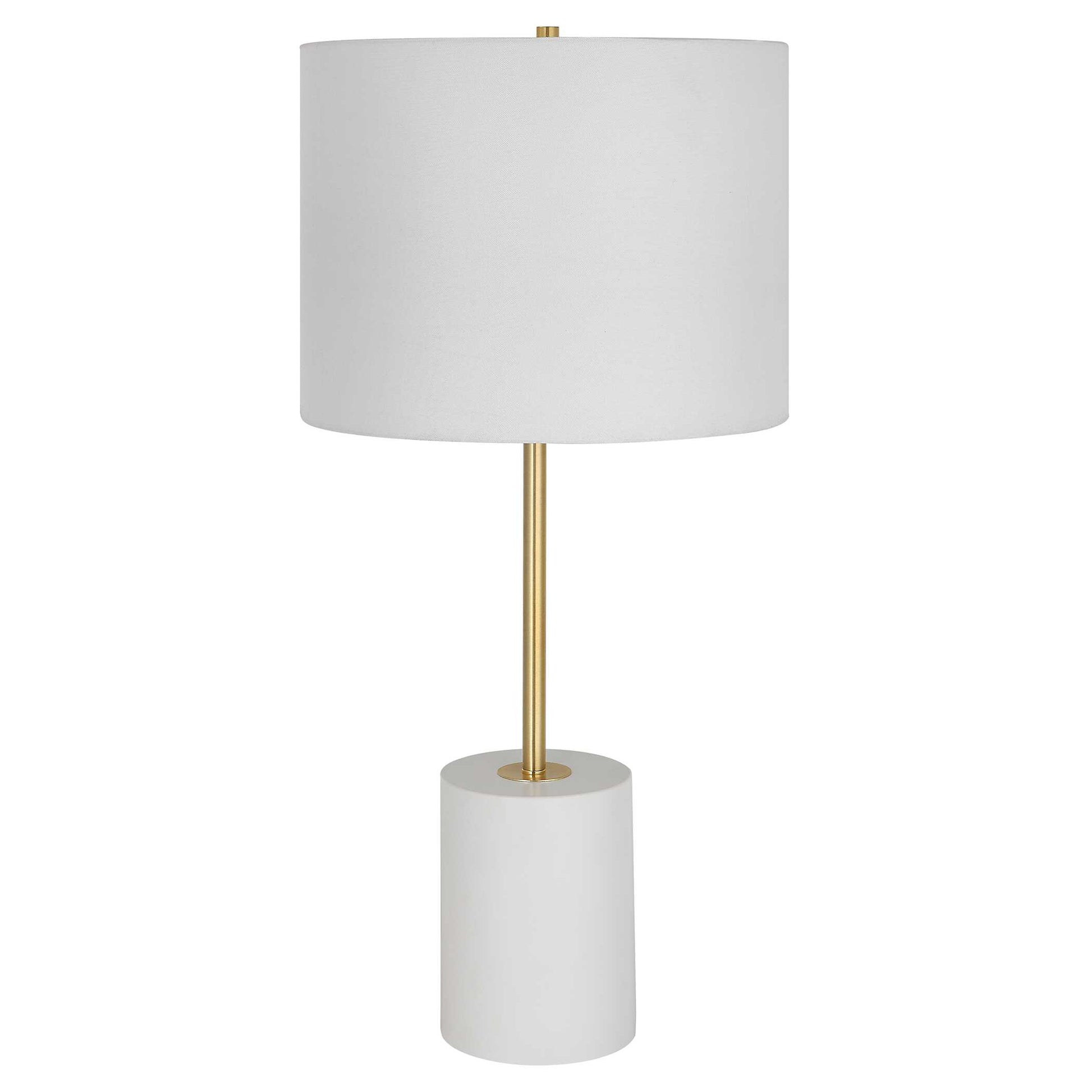 Verwood Round White Linen Table Lamp