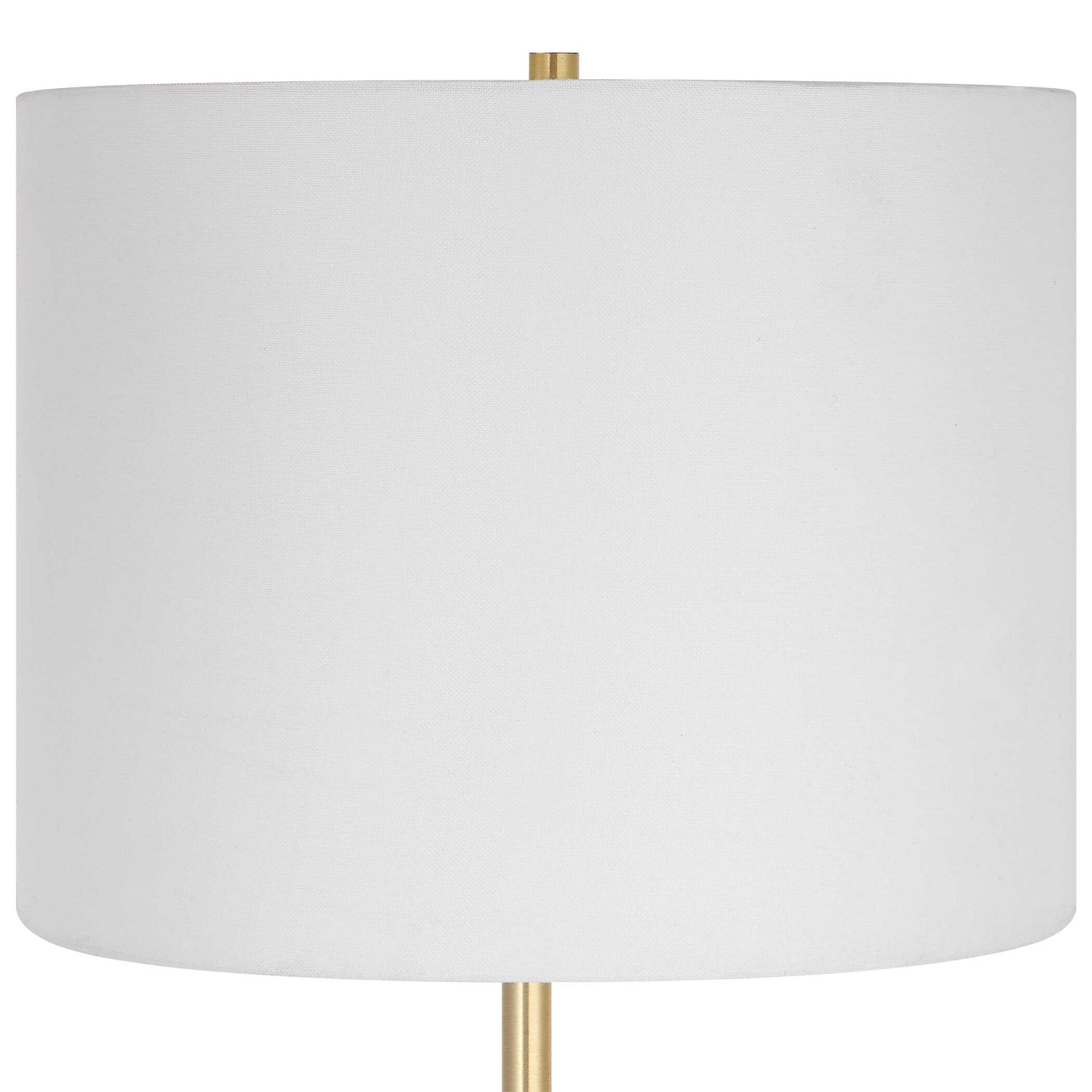 Verwood Round White Linen Table Lamp