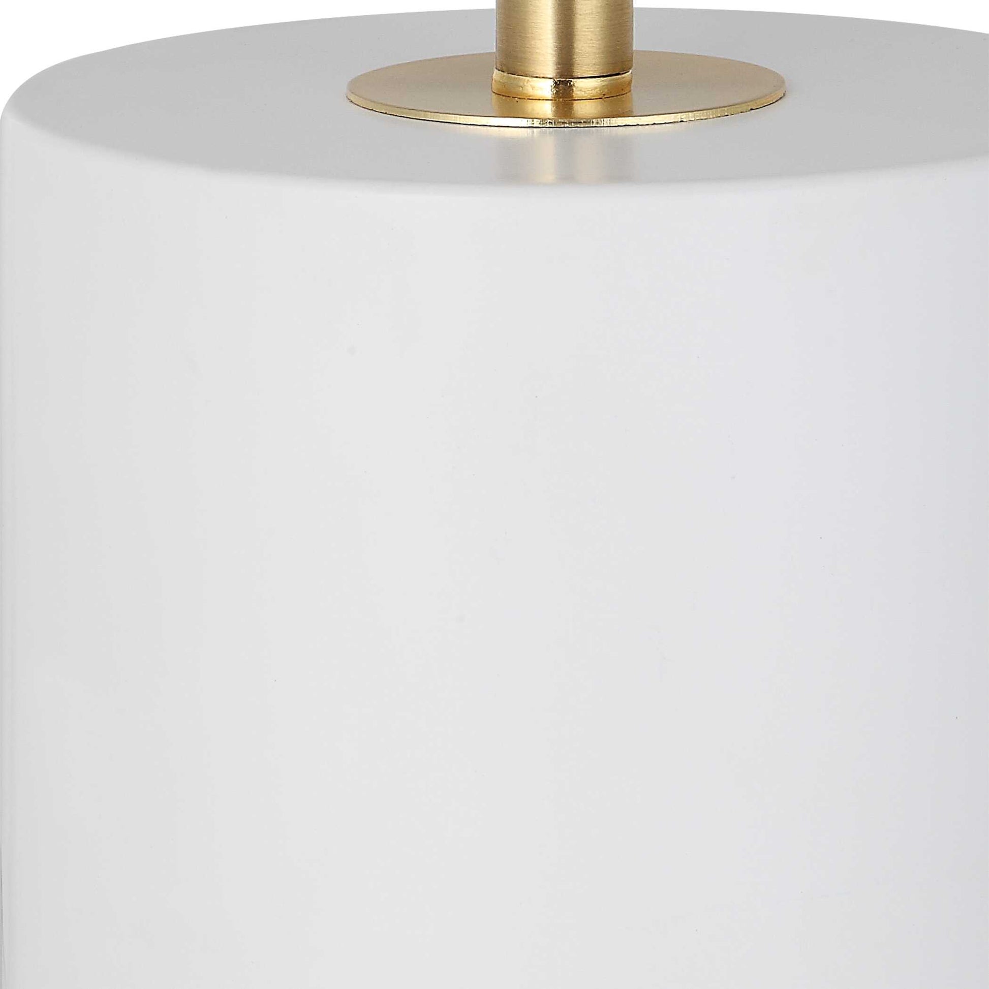 Verwood Round White Linen Table Lamp
