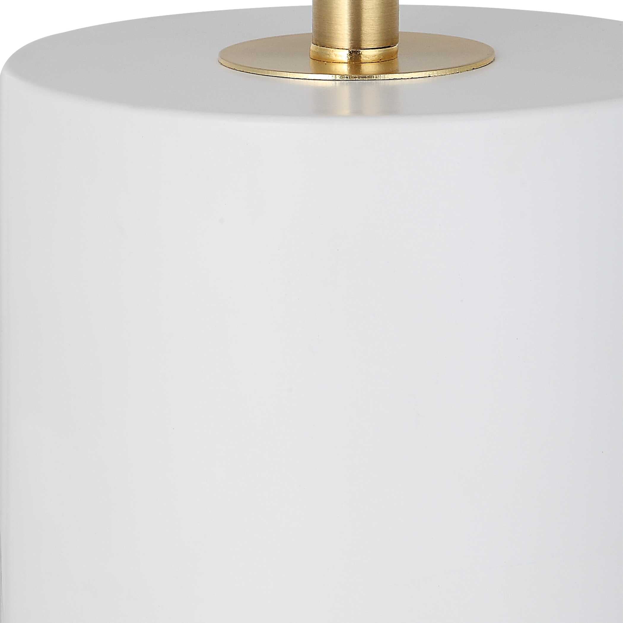 Verwood Round White Linen Table Lamp
