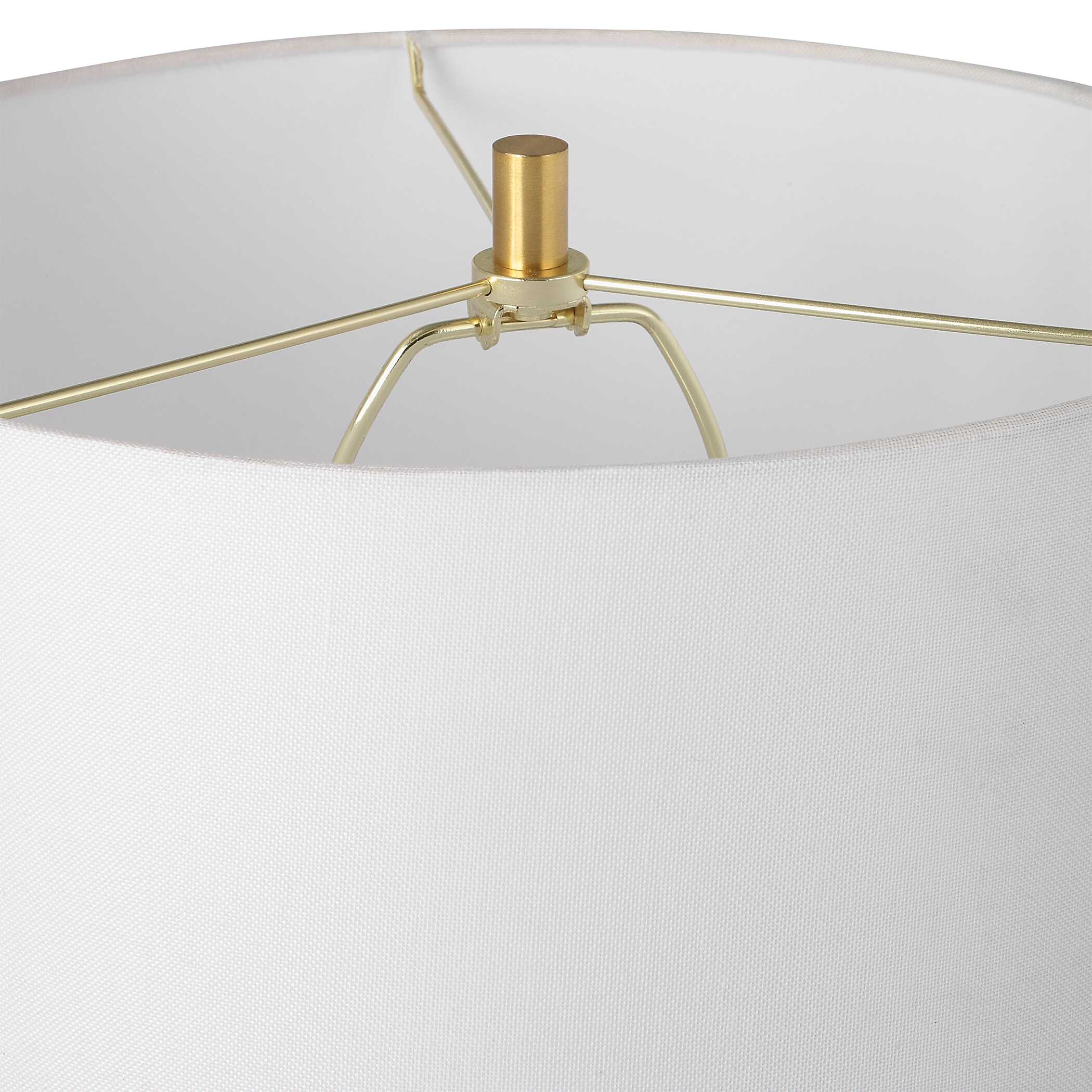 Verwood Round White Linen Table Lamp