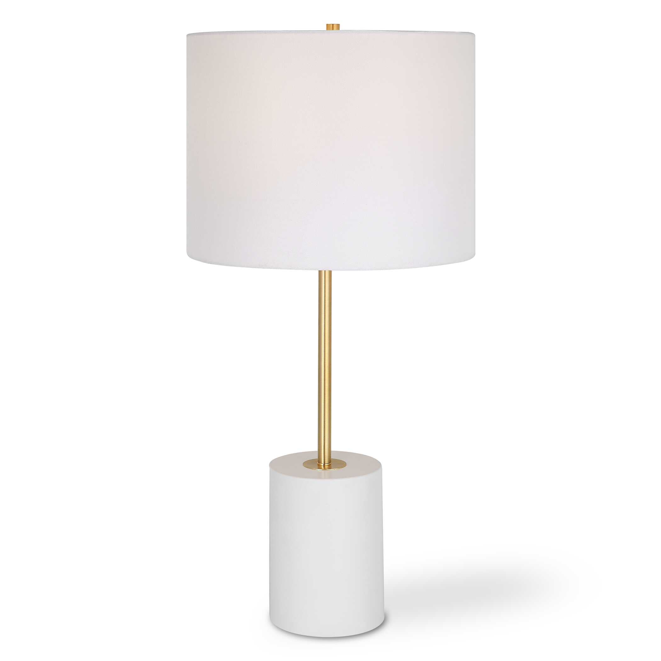 Verwood Round White Linen Table Lamp