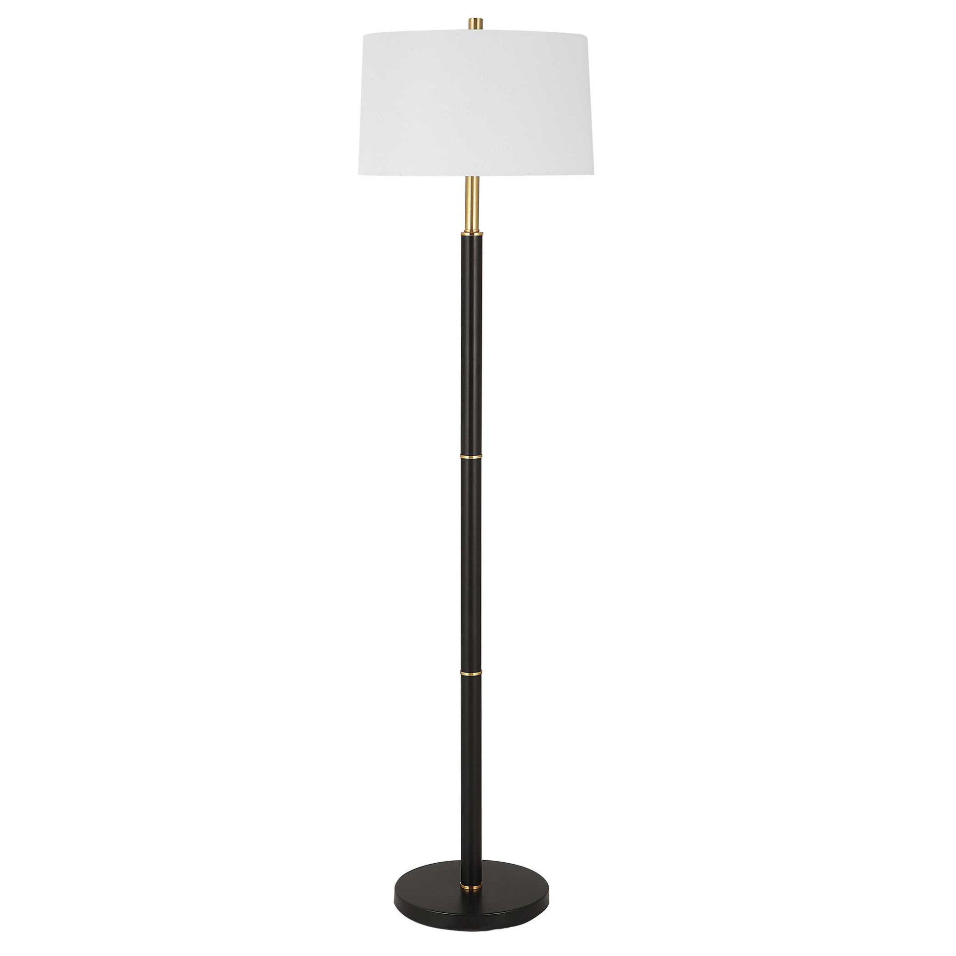Yelverton Black Linen Floor Lamp