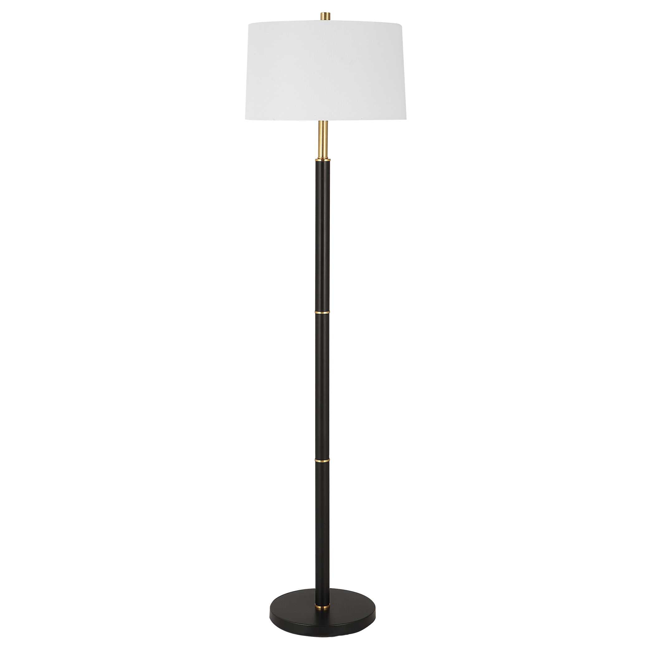 Yelverton Black Linen Floor Lamp