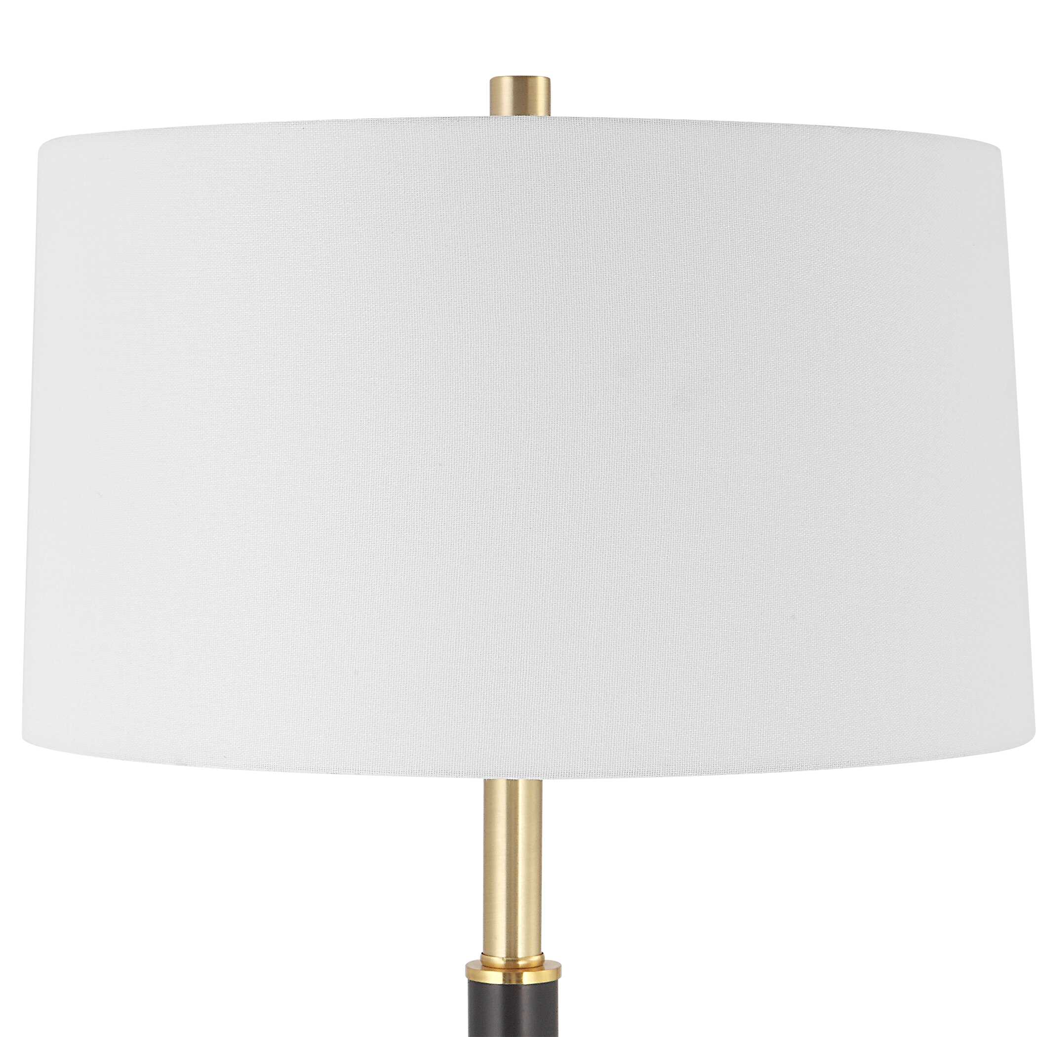 Yelverton Black Linen Floor Lamp