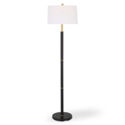 Yelverton Black Linen Floor Lamp