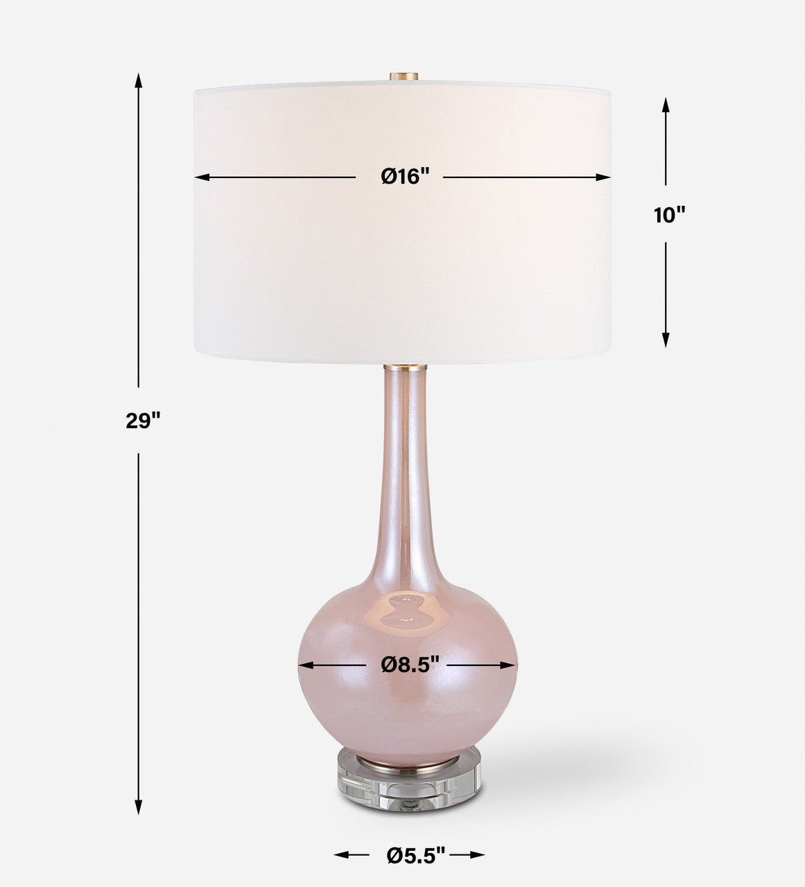 Uttermost Rosa Pink Glass Table Lamp