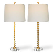 Wilbraham Round Gold Glass Table Lamps, S/2