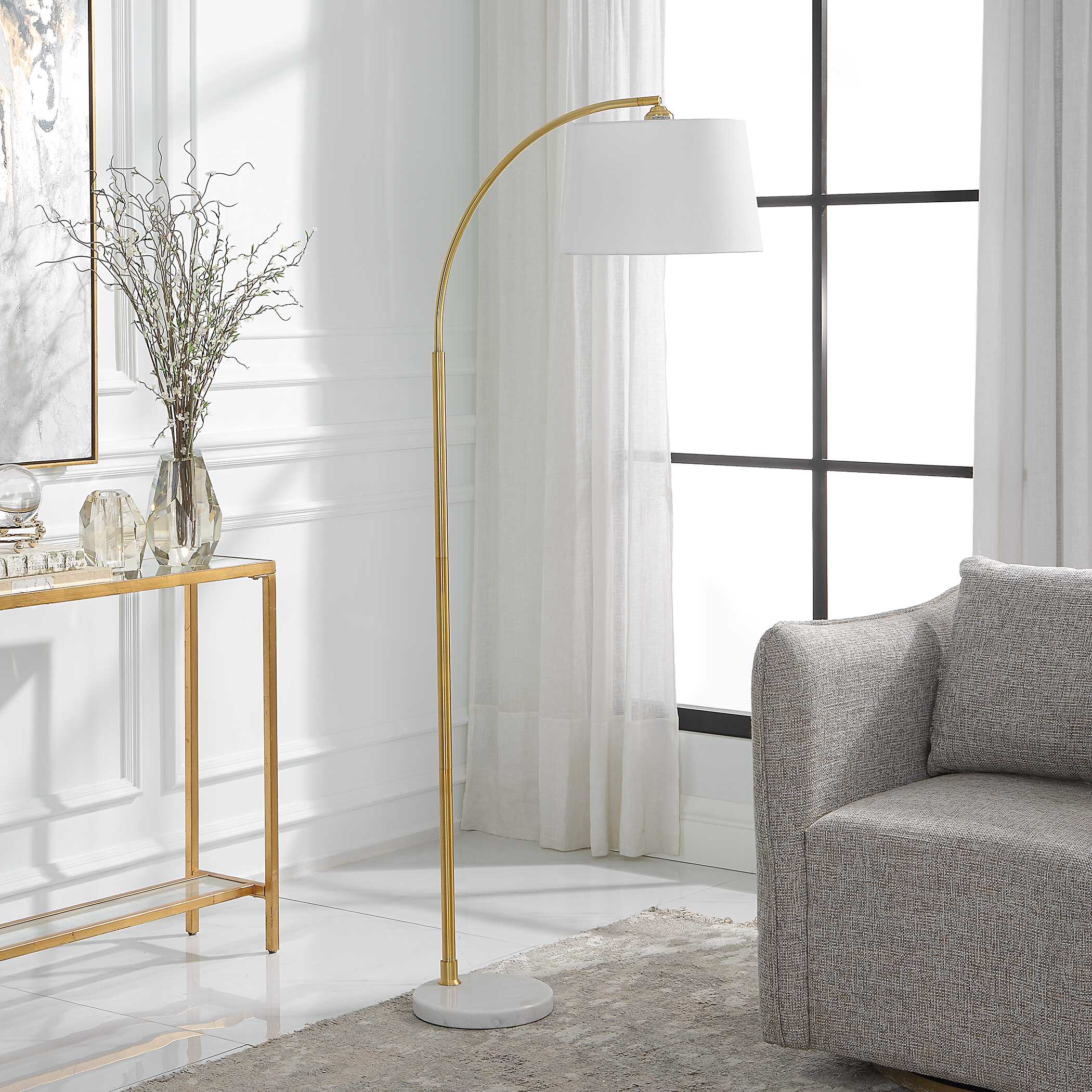 Zeffira Gold Marble Floor Lamp