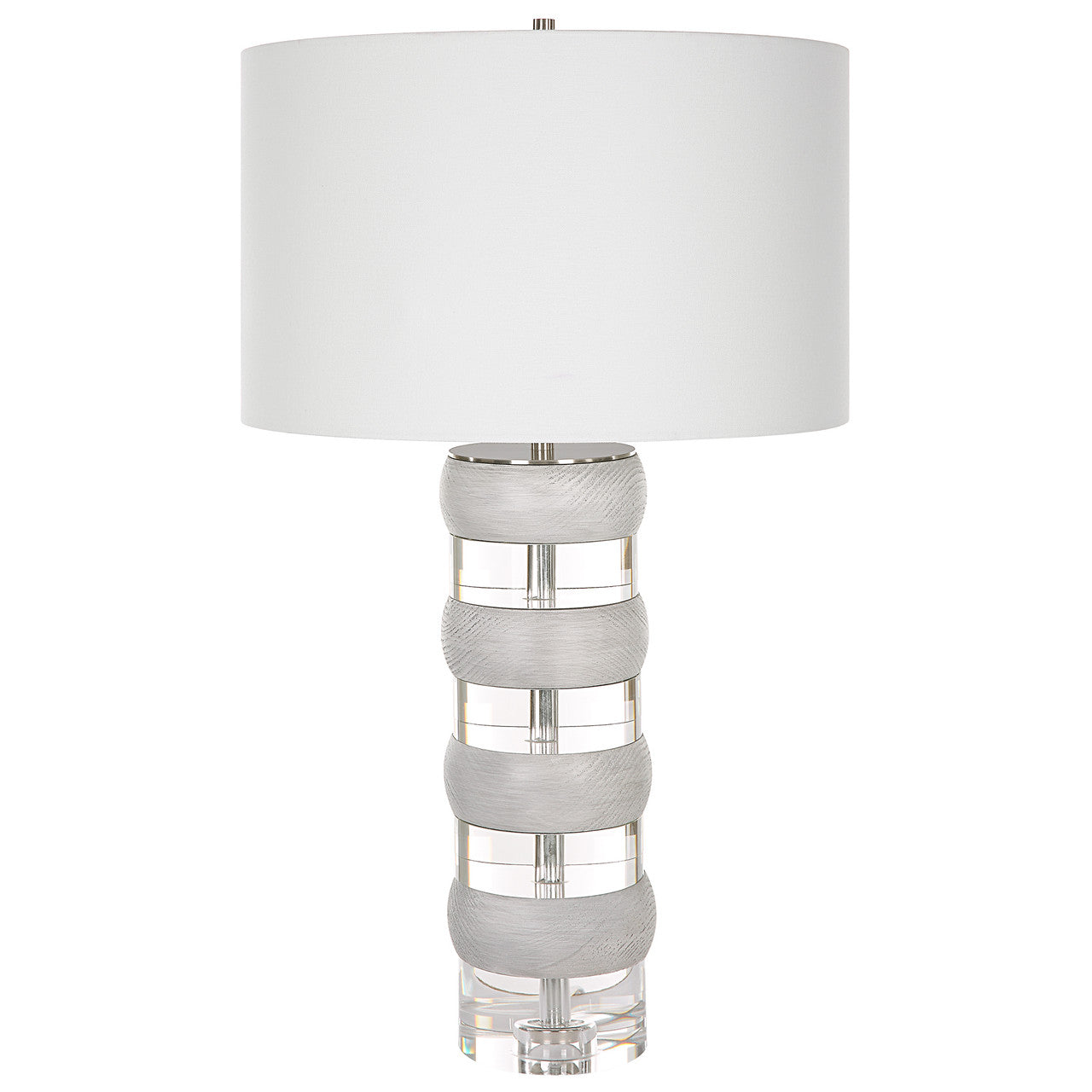 Uttermost Band Together Crystal & Wood Table Lamp
