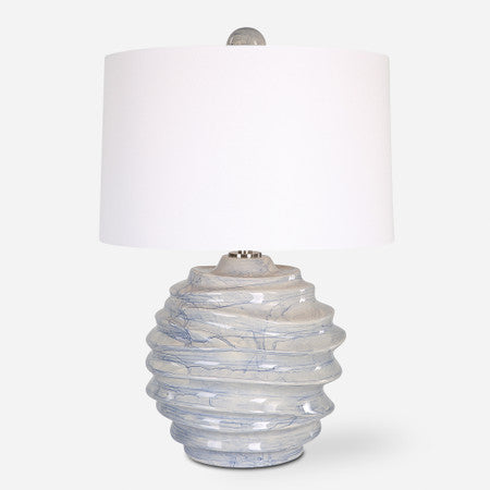 Waves Blue & White Accent Lamp