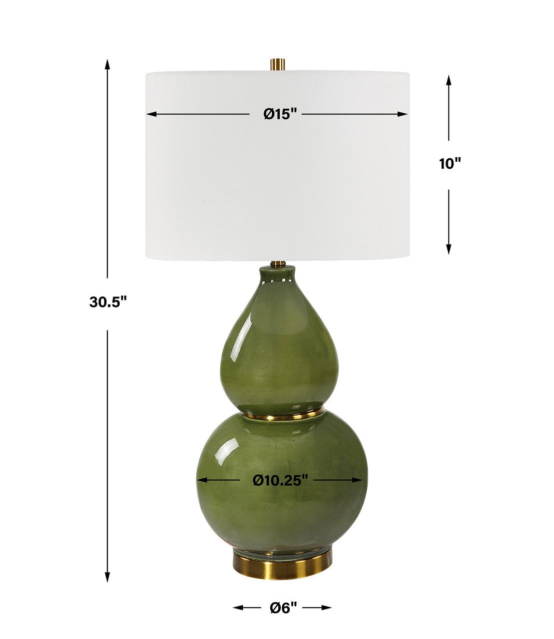 Uttermost Gourd Green Table Lamp