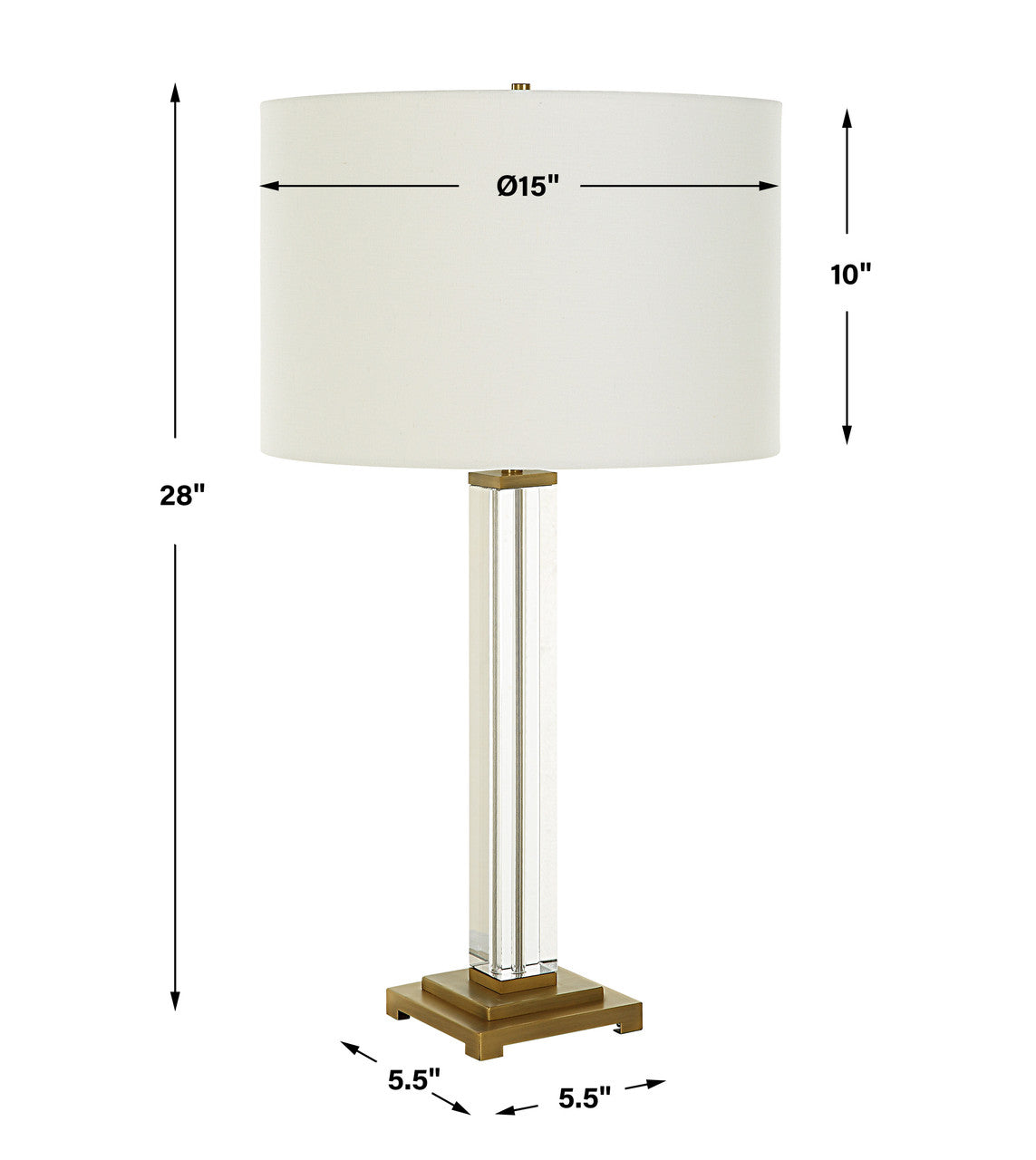Uttermost Crystal Column Table Lamp