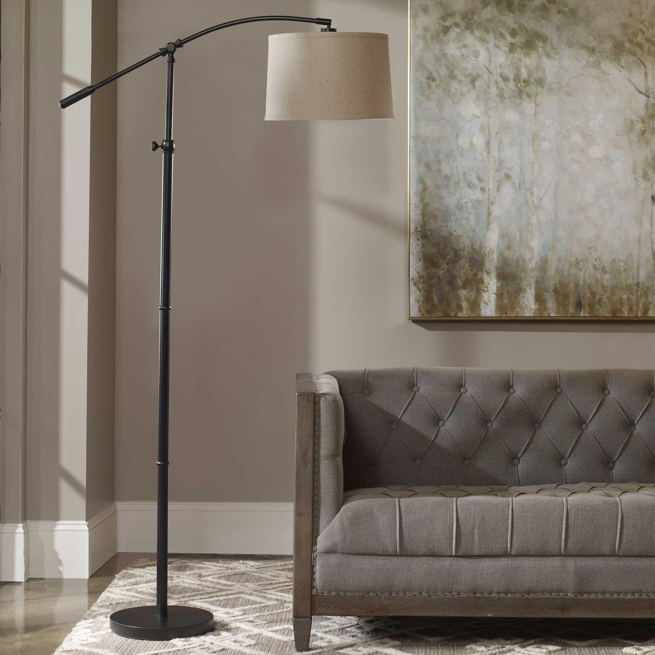 Amberleigh Matte Black Arc Floor Lamp