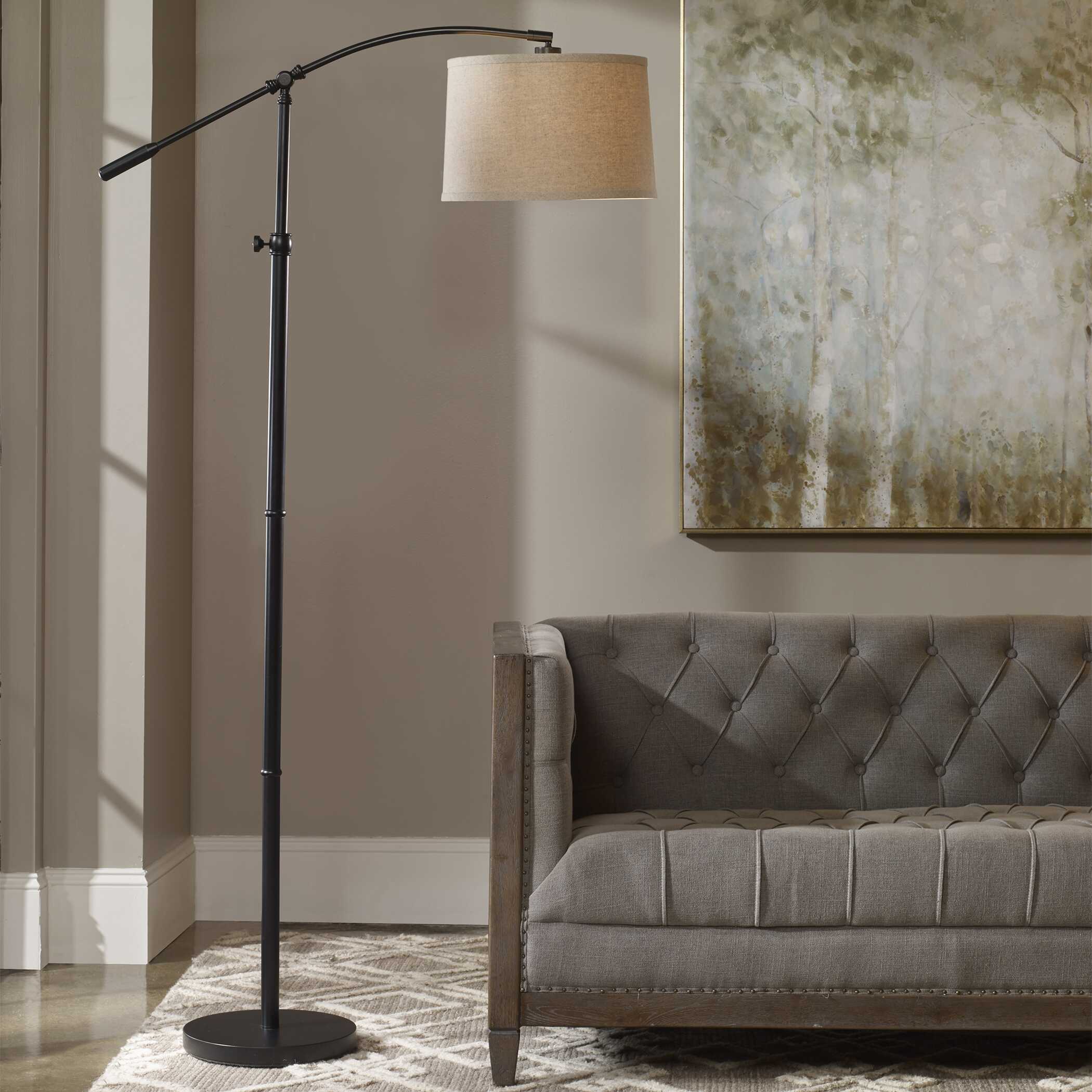 Amberleigh Matte Black Arc Floor Lamp