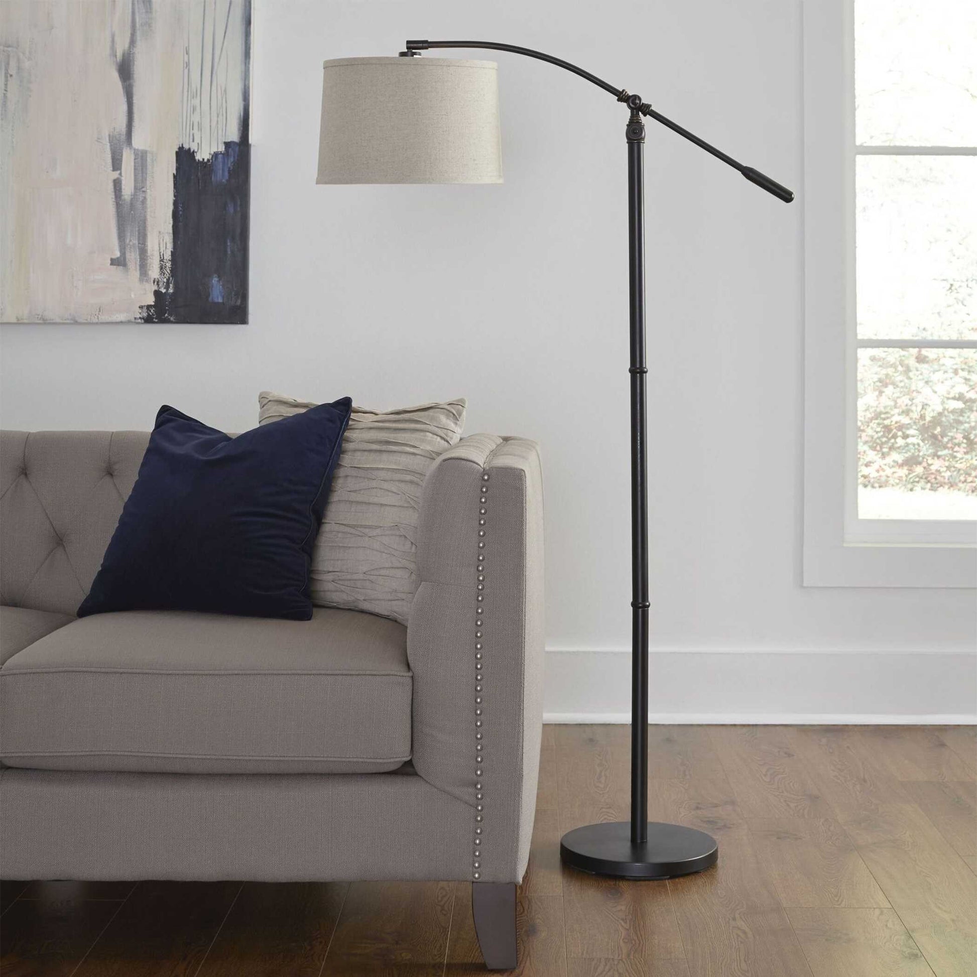 Amberleigh Matte Black Arc Floor Lamp