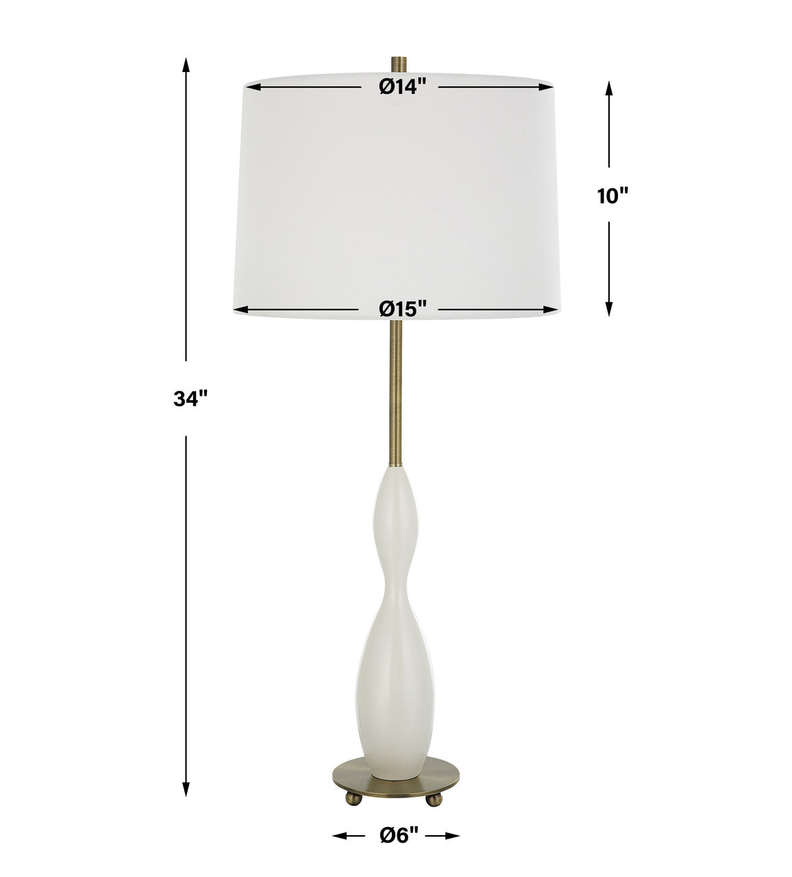 Uttermost Annora Glossy White Table Lamp