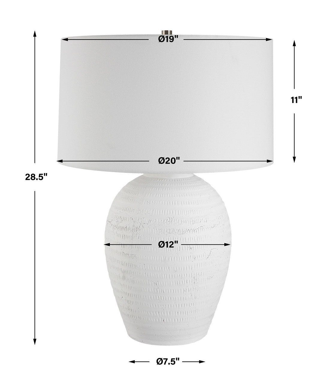 Uttermost Reyna Chalk White Table Lamp