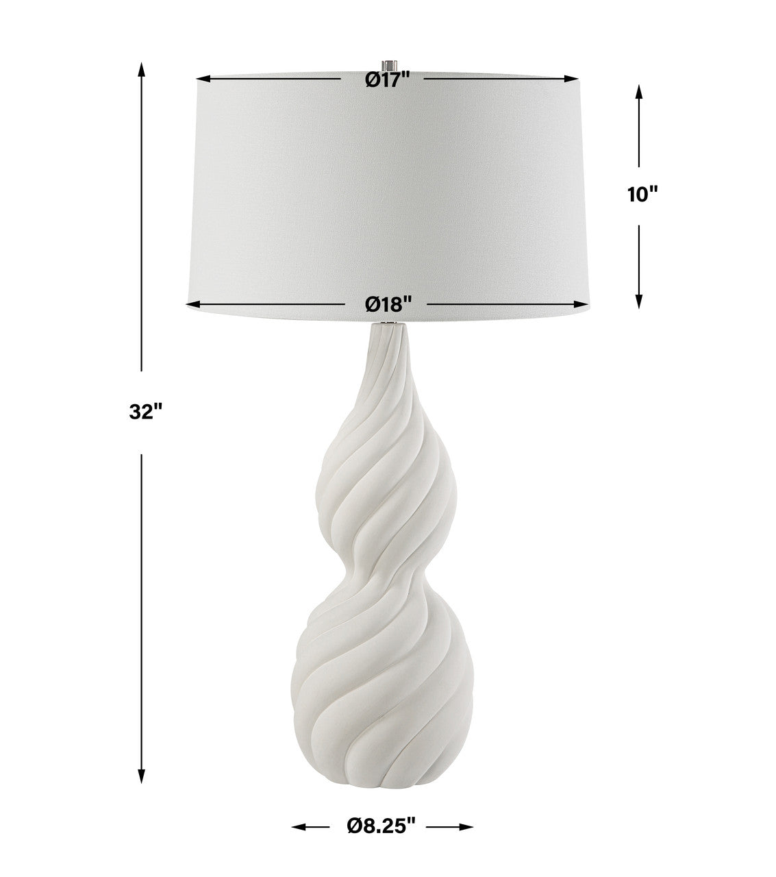 Uttermost Twisted Swirl White Table Lamp