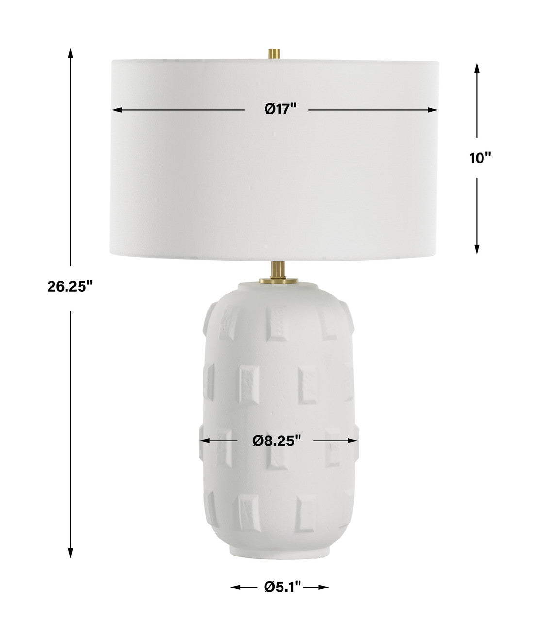 Uttermost Emerie Textured White Table Lamp