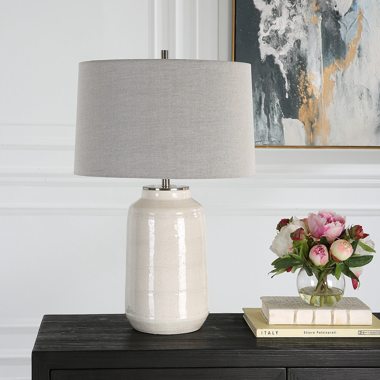 Uttermost Odawa White Farmhouse Table Lamp | Zin Home – zinhome
