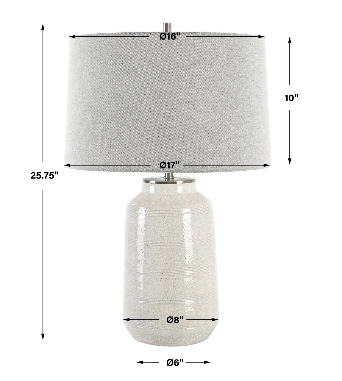 Uttermost Odawa White Farmhouse Table Lamp