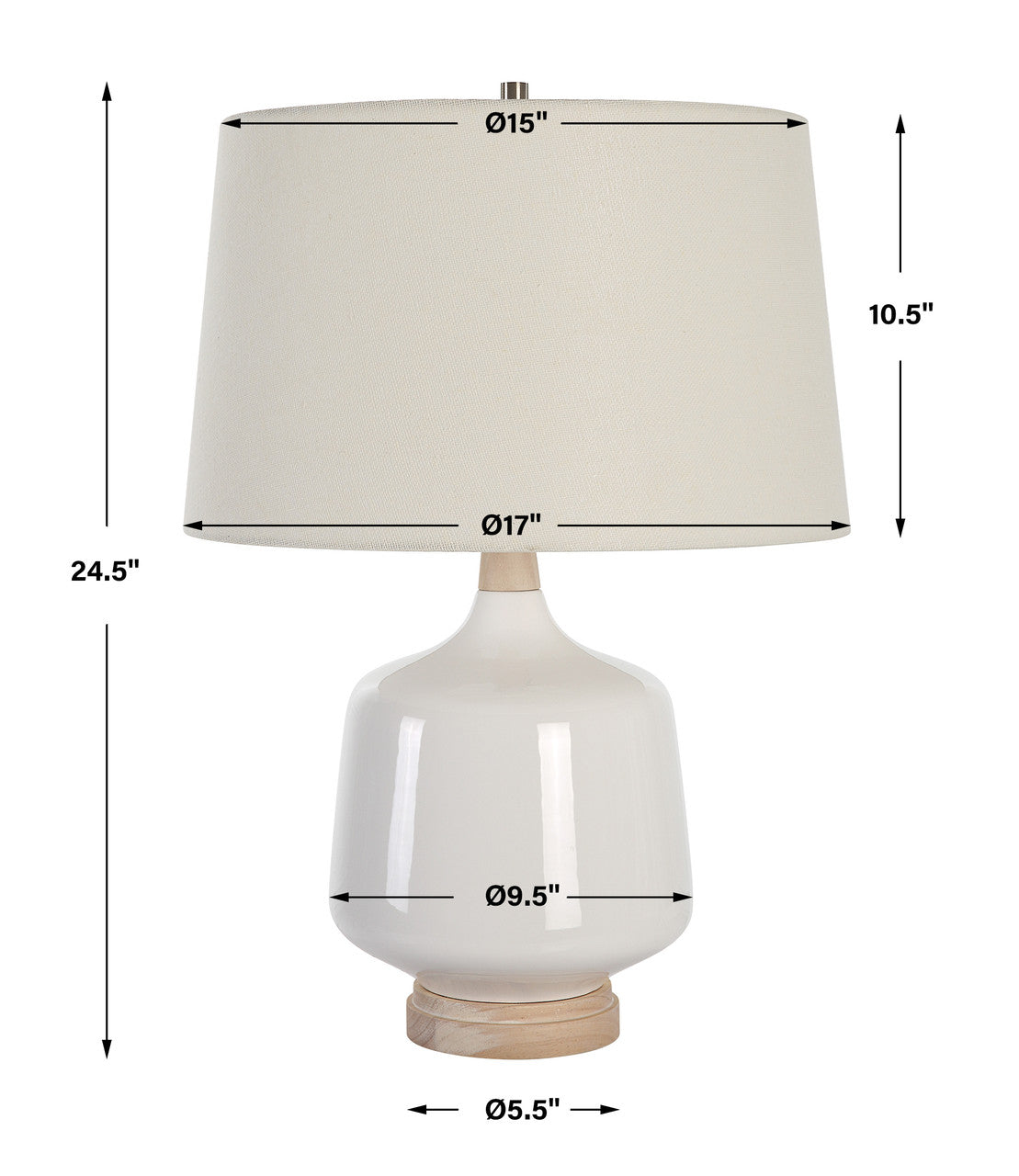 Uttermost Opal Gloss White Table Lamp