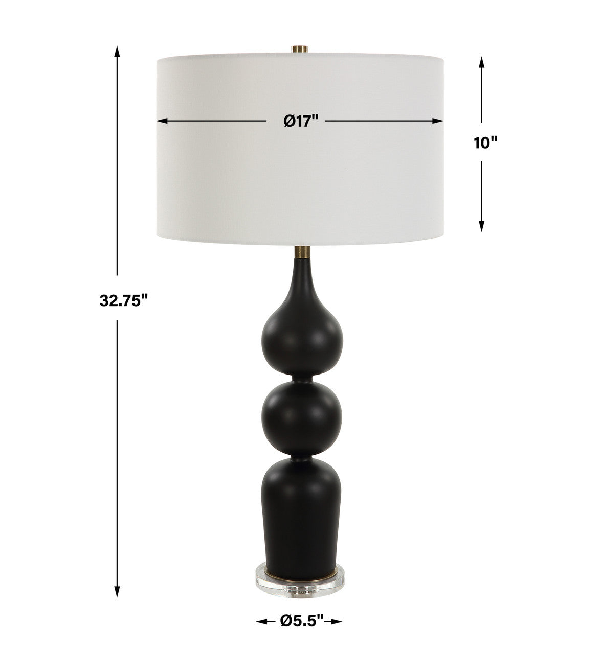 Uttermost Caviar Black Table Lamp