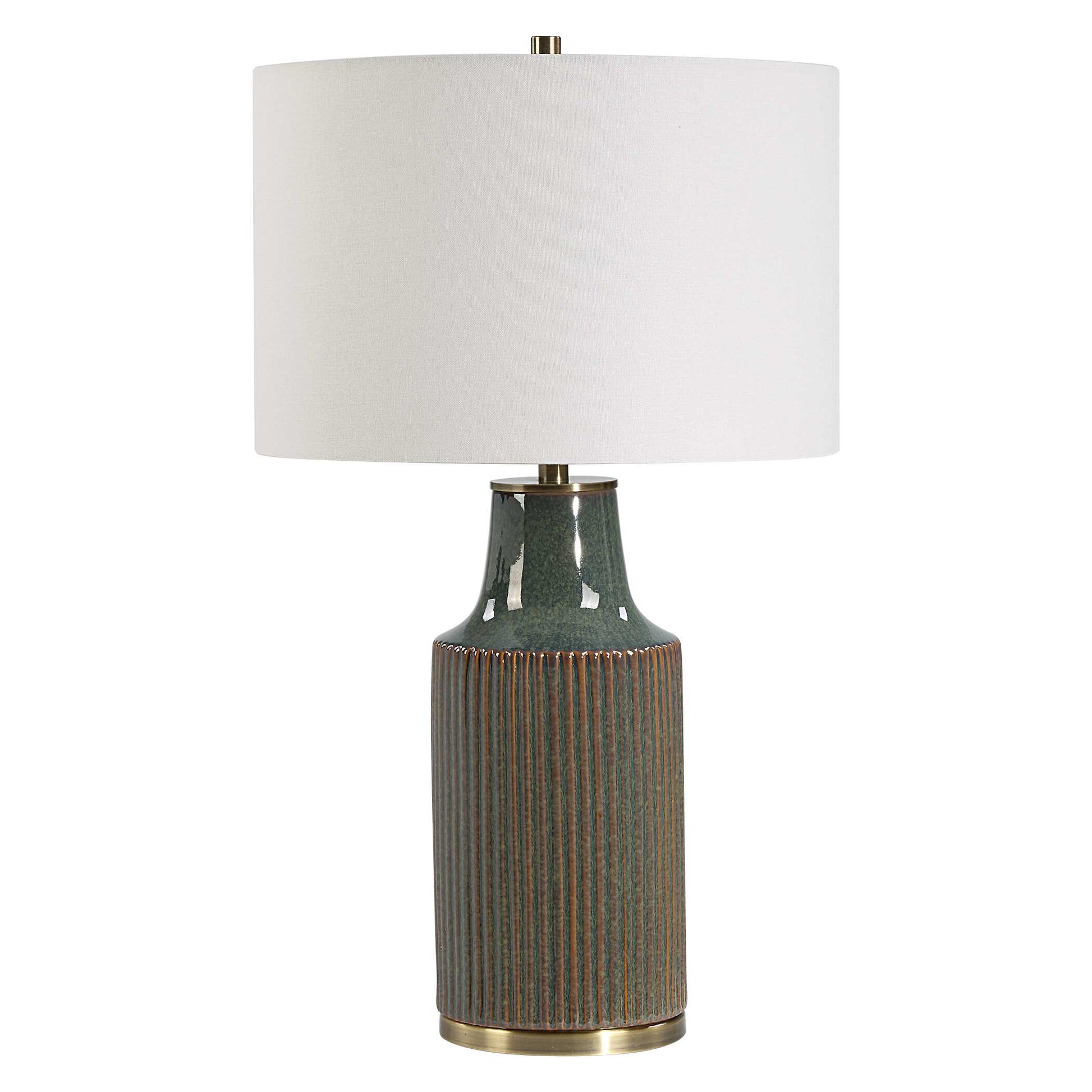 Bellworth Round Green Ceramic Table Lamp
