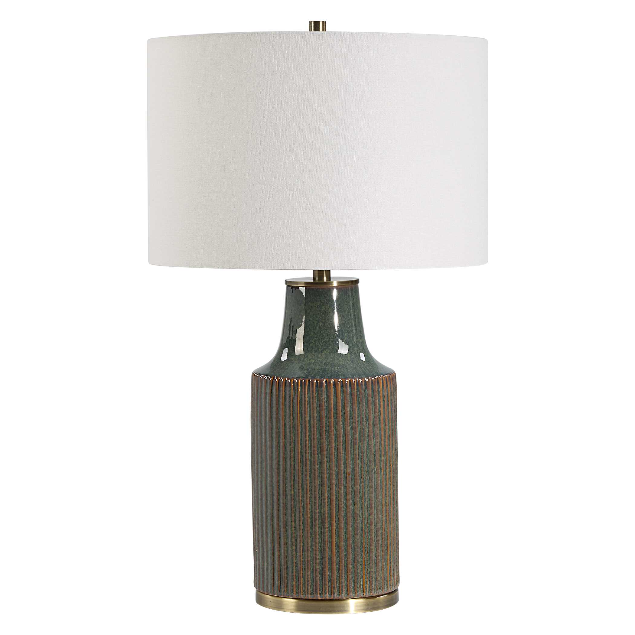Bellworth Round Green Ceramic Table Lamp