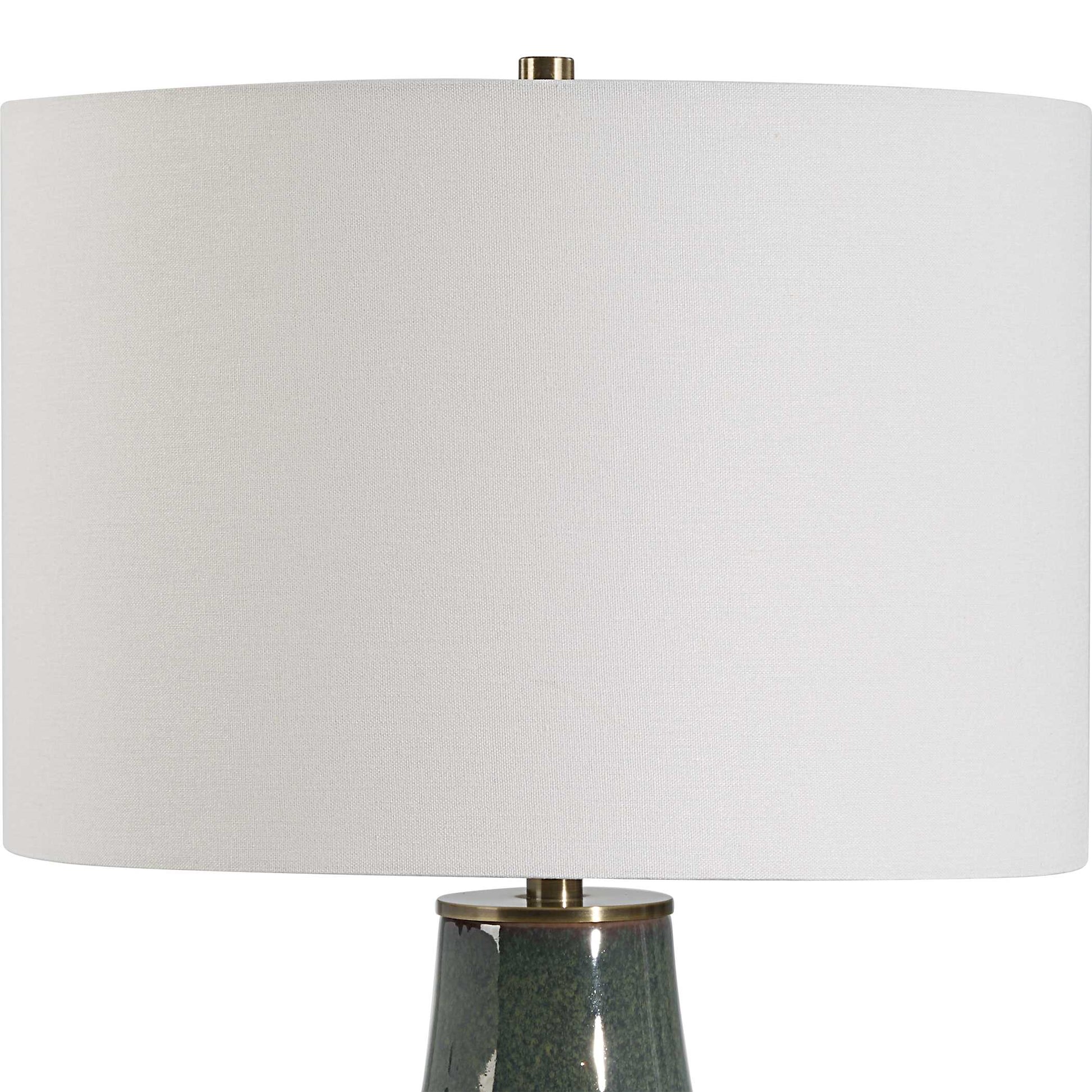 Bellworth Round Green Ceramic Table Lamp